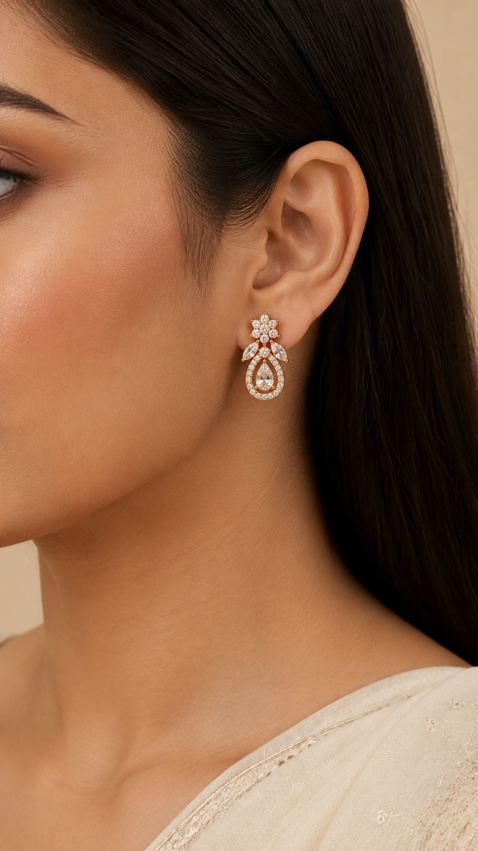 Aanya White Earrings