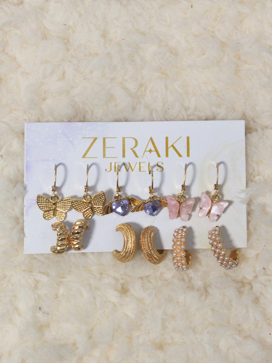 Swirls Flair Earrings Combo - Zeraki Jewels 