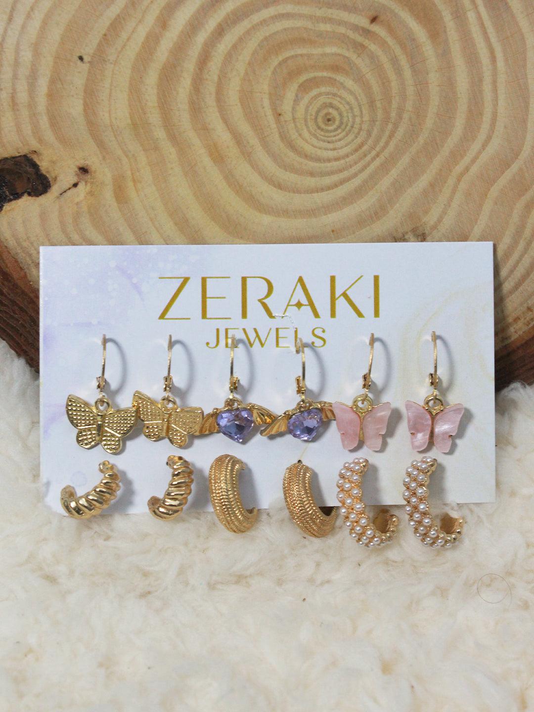 Swirls Flair Earrings Combo - Zeraki Jewels 