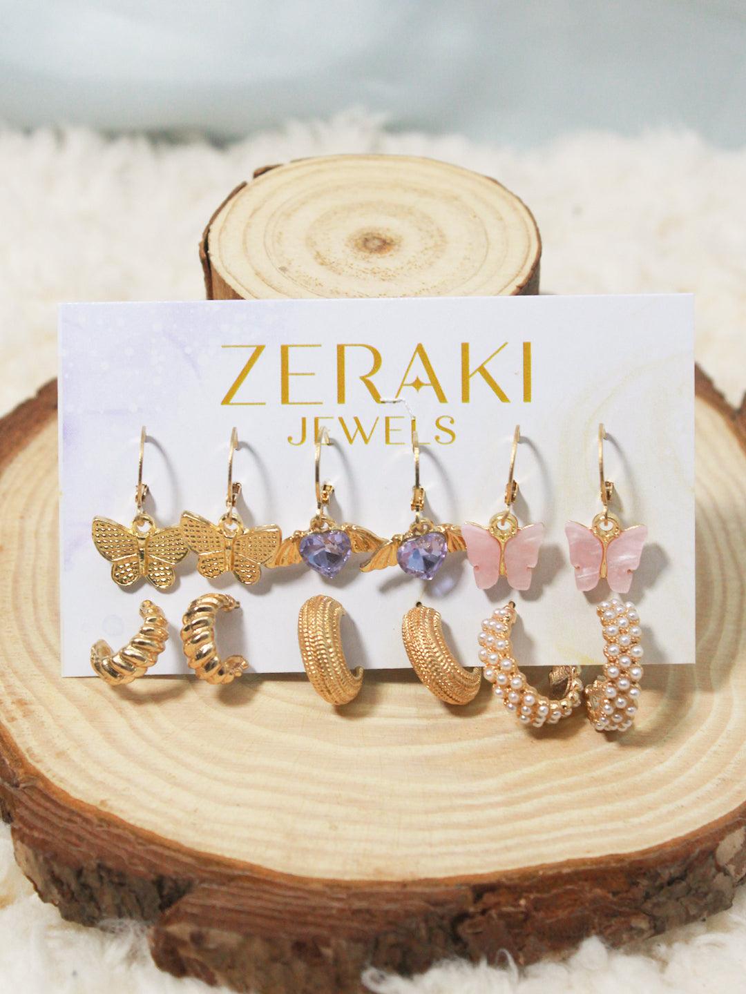 Swirls Flair Earrings Combo - Zeraki Jewels 