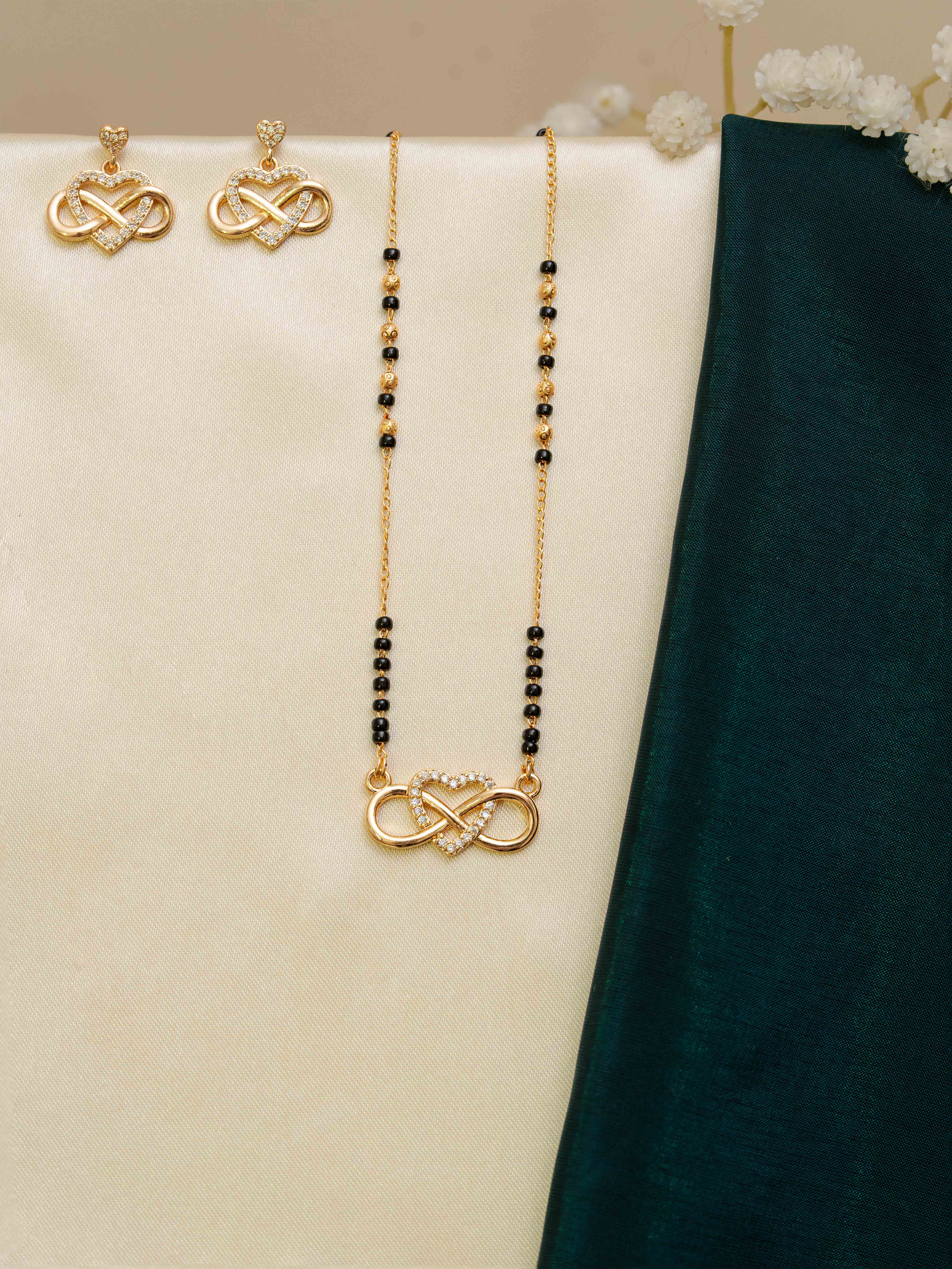 Infinity Mangalsutra with Earrings