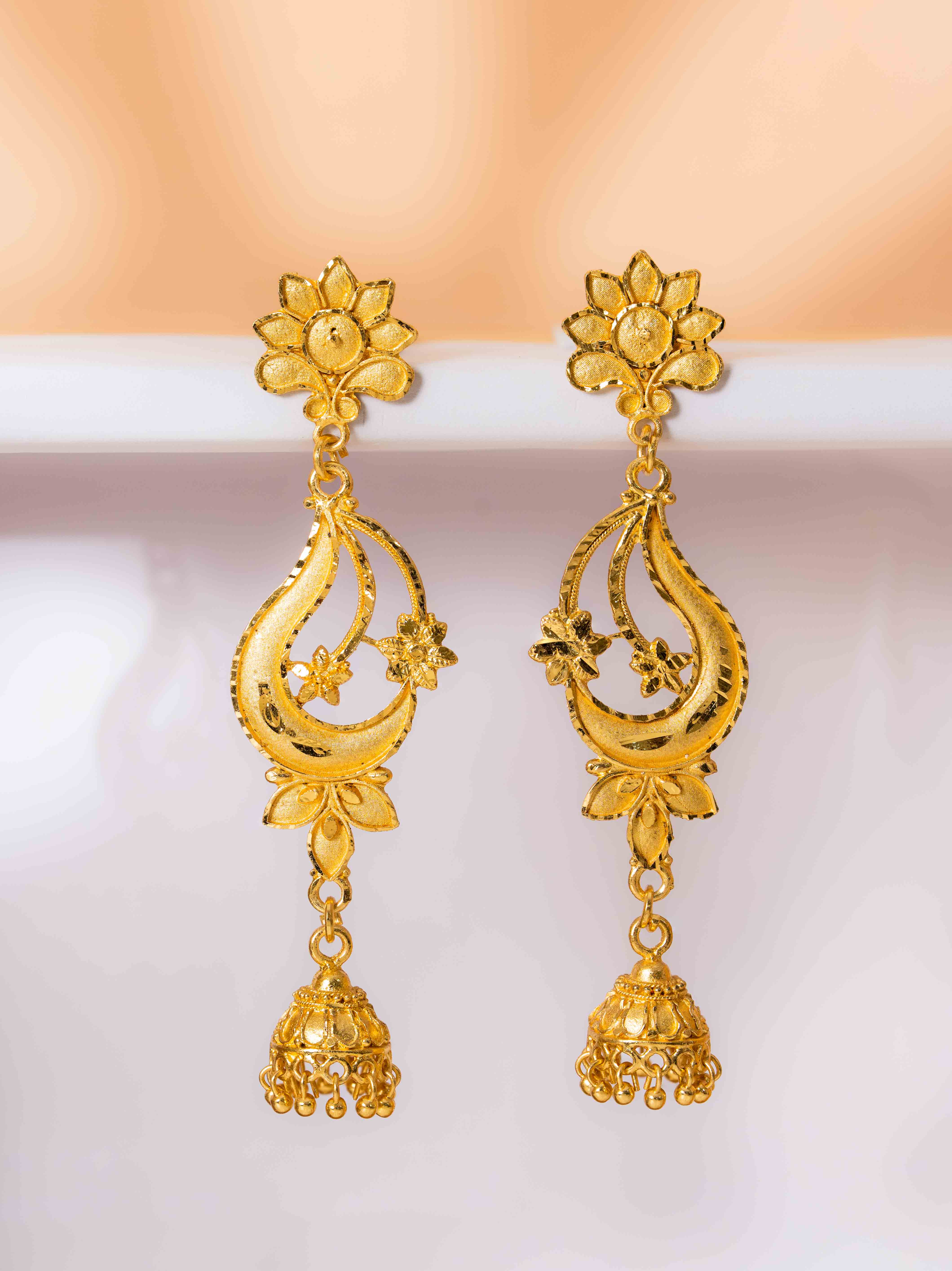 Aadhya  Long Gold Earrings