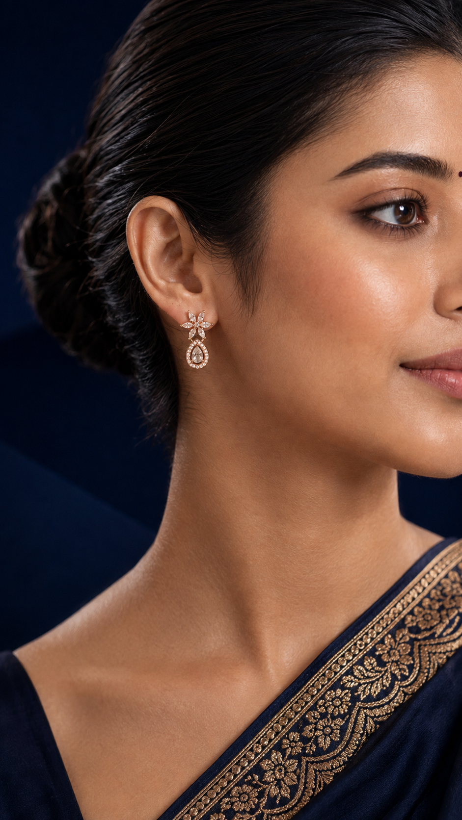 Ahana White Earrings