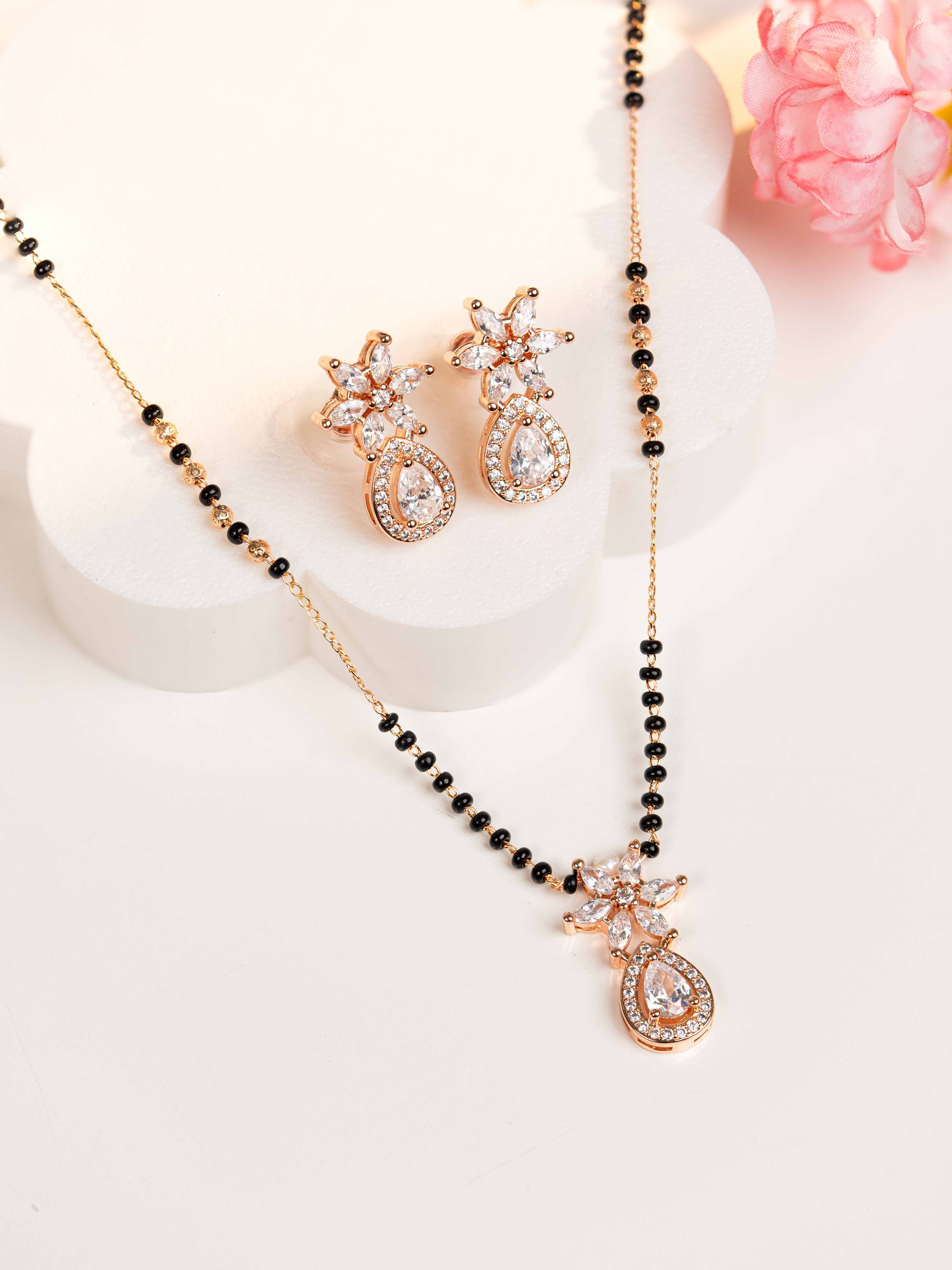 Ahana White Mangalsutra Set
