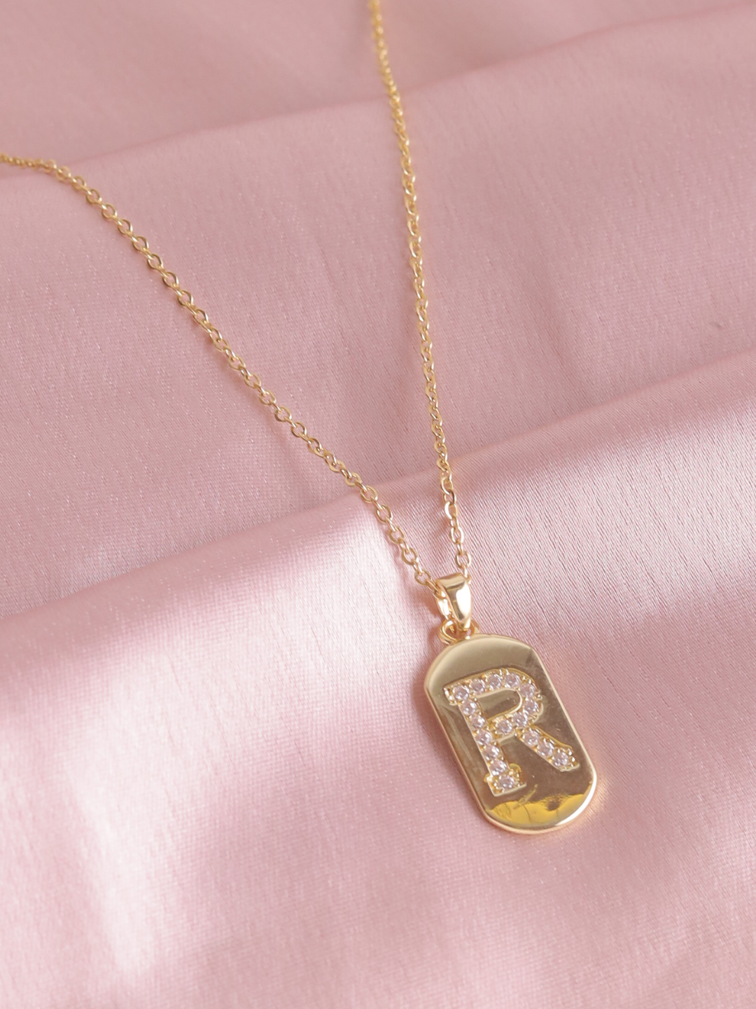 'R' initial necklace.