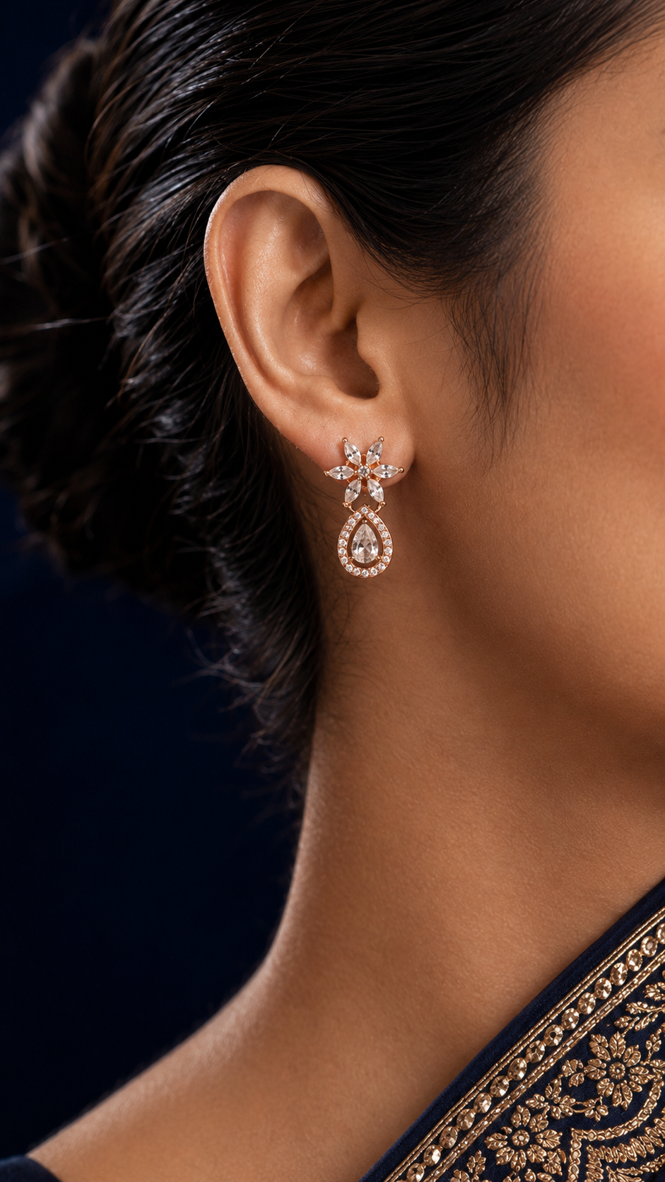 Ahana White Earrings