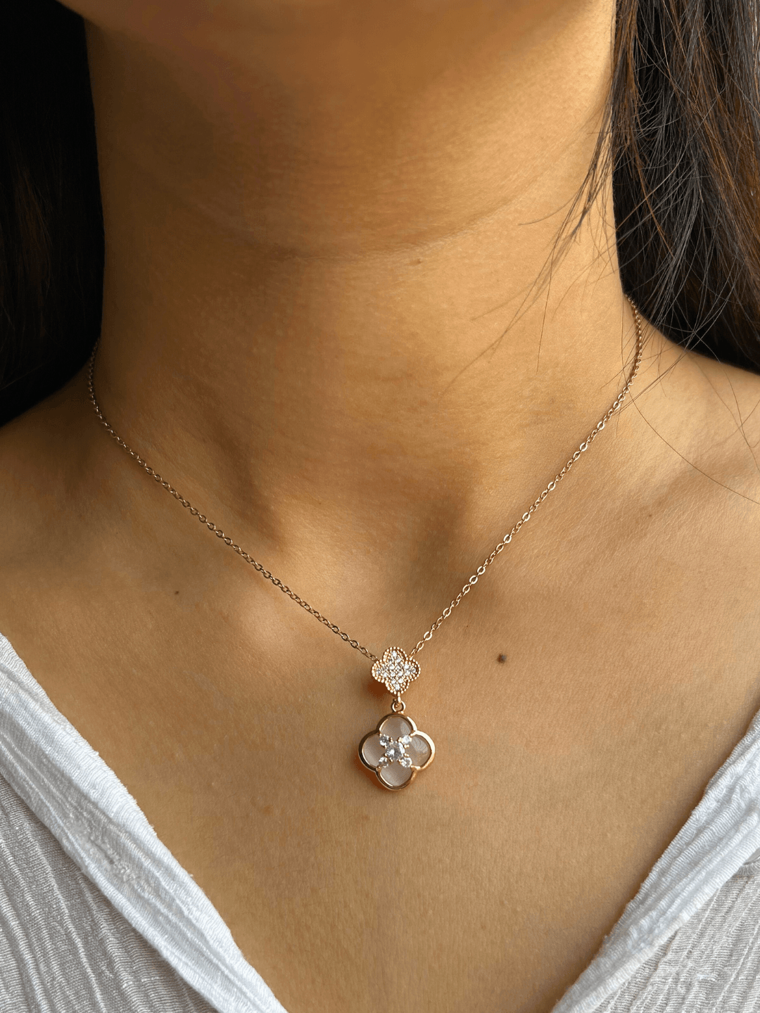 Rose Gold Shamrock Pendant - Zerakijewels