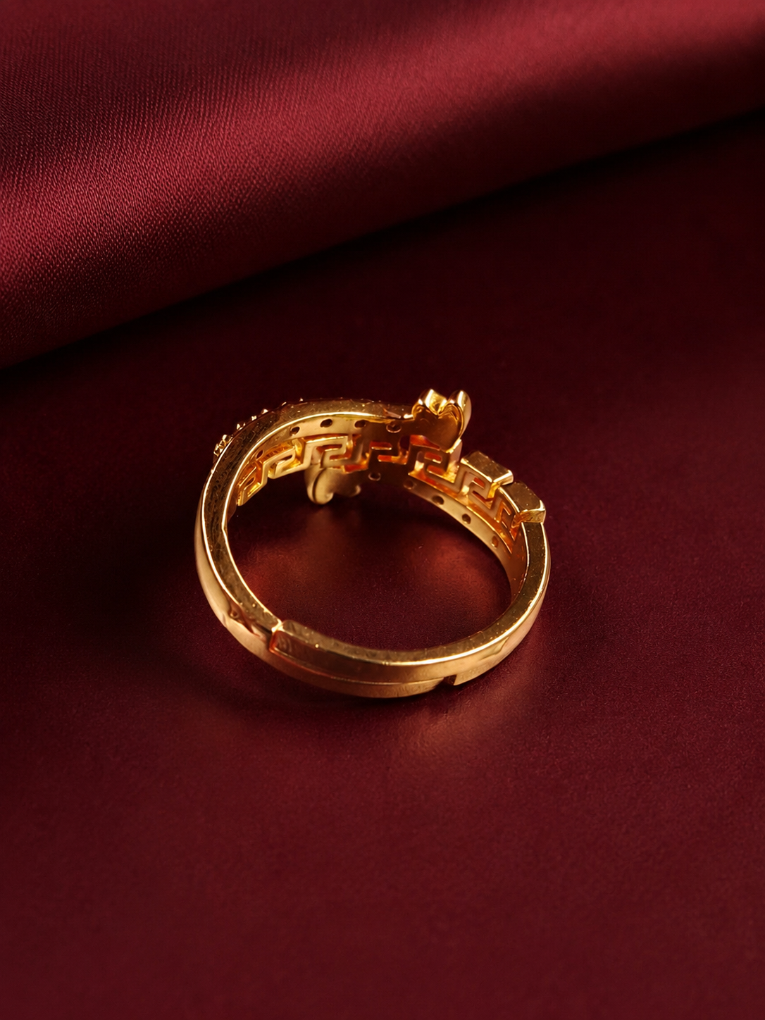Crimson Orbit Adjustable Ring