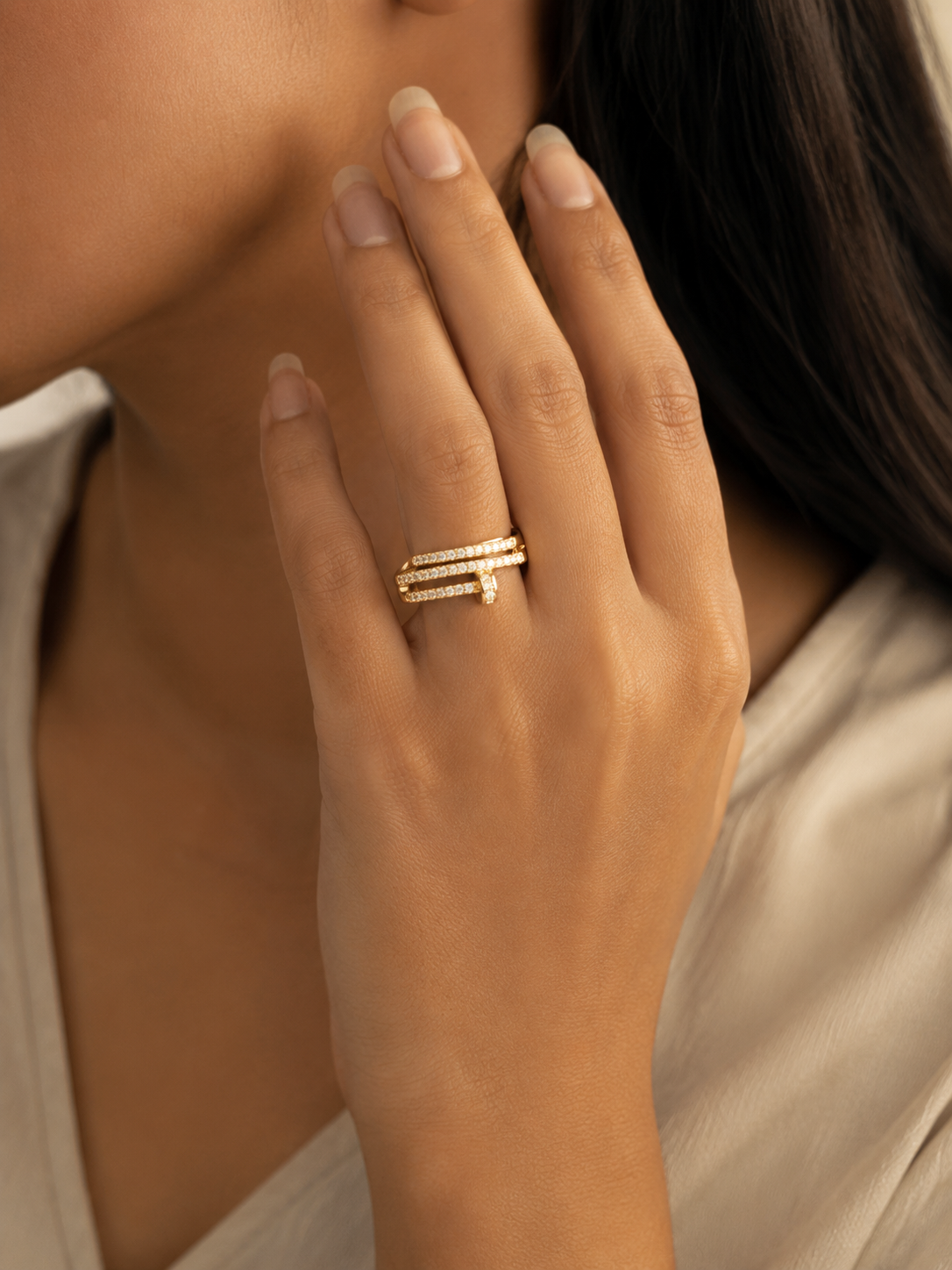 Olive Adjustable Ring