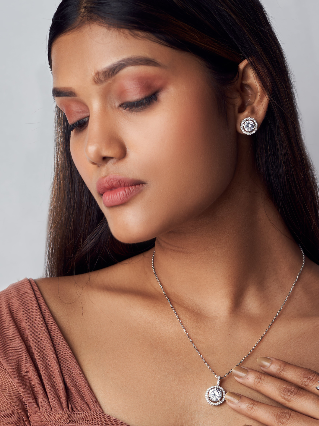 Diamond Solitaire Pendant Set - Zerakijewels