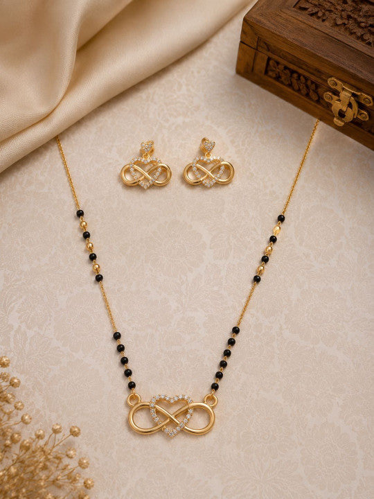Infinity Mangalsutra with Earrings