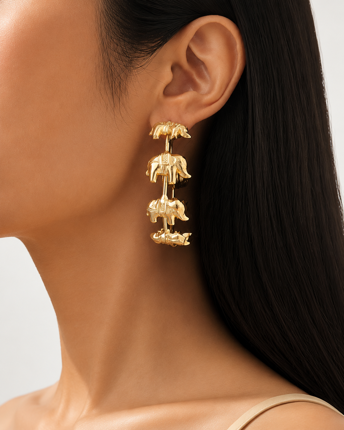 Elephant Designer Gold Plated Earrings