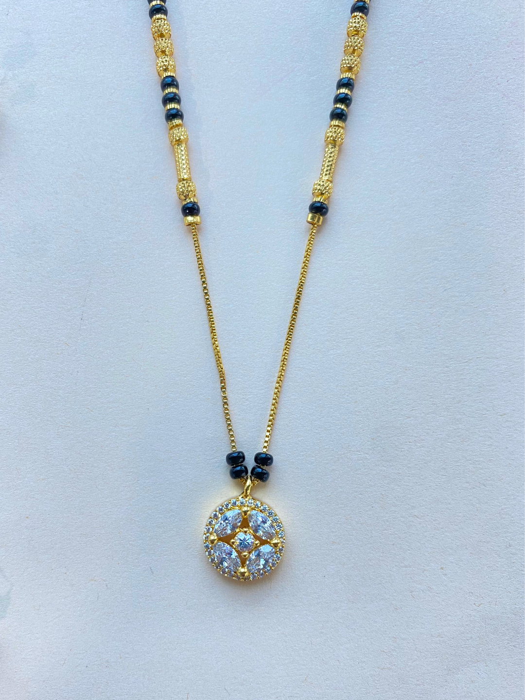 Gold Plated Diamond Solitaire Mangalsutra Buy Online 