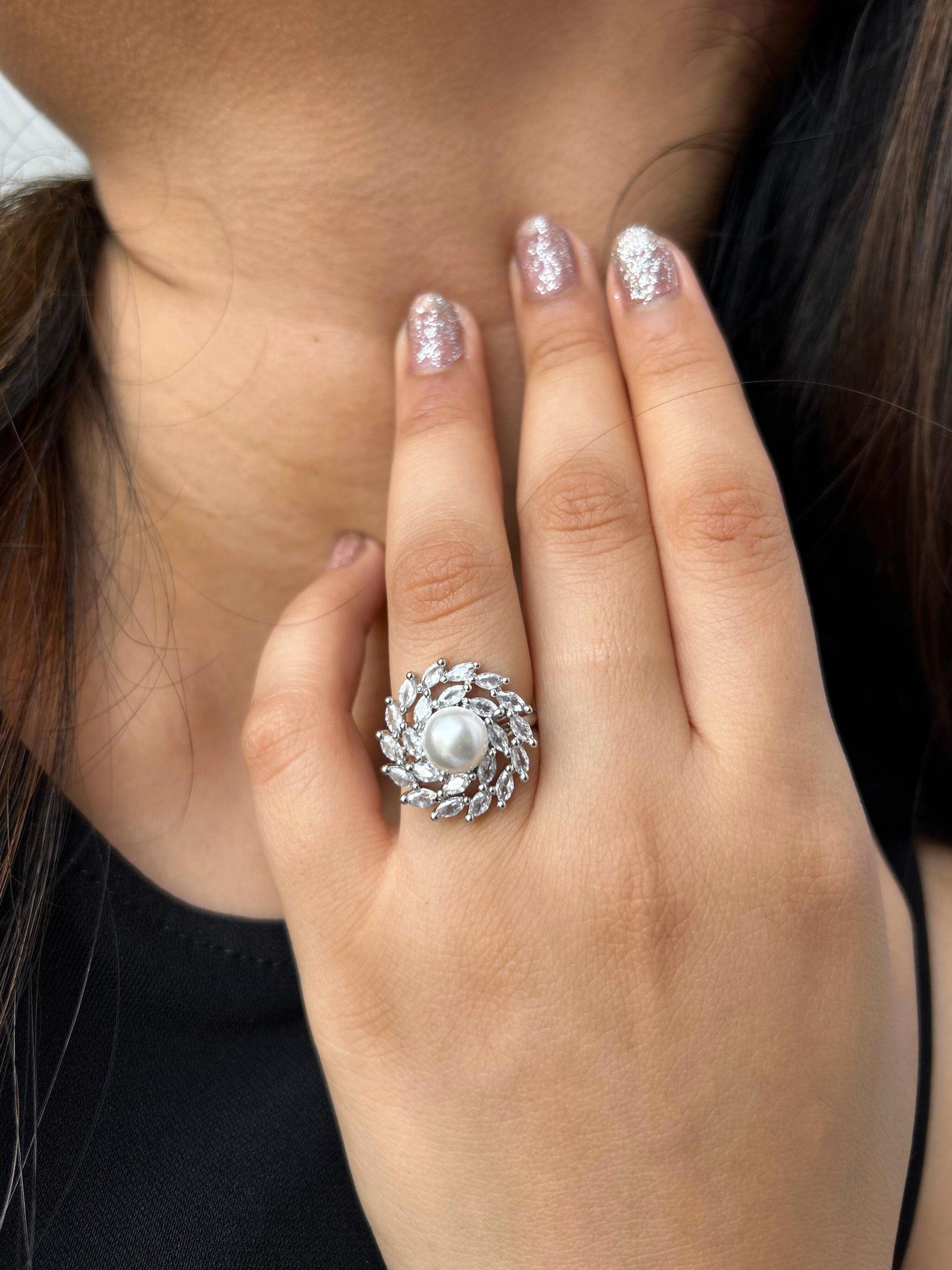 Hazel Pearl Adjustable Ring - Zerakijewels