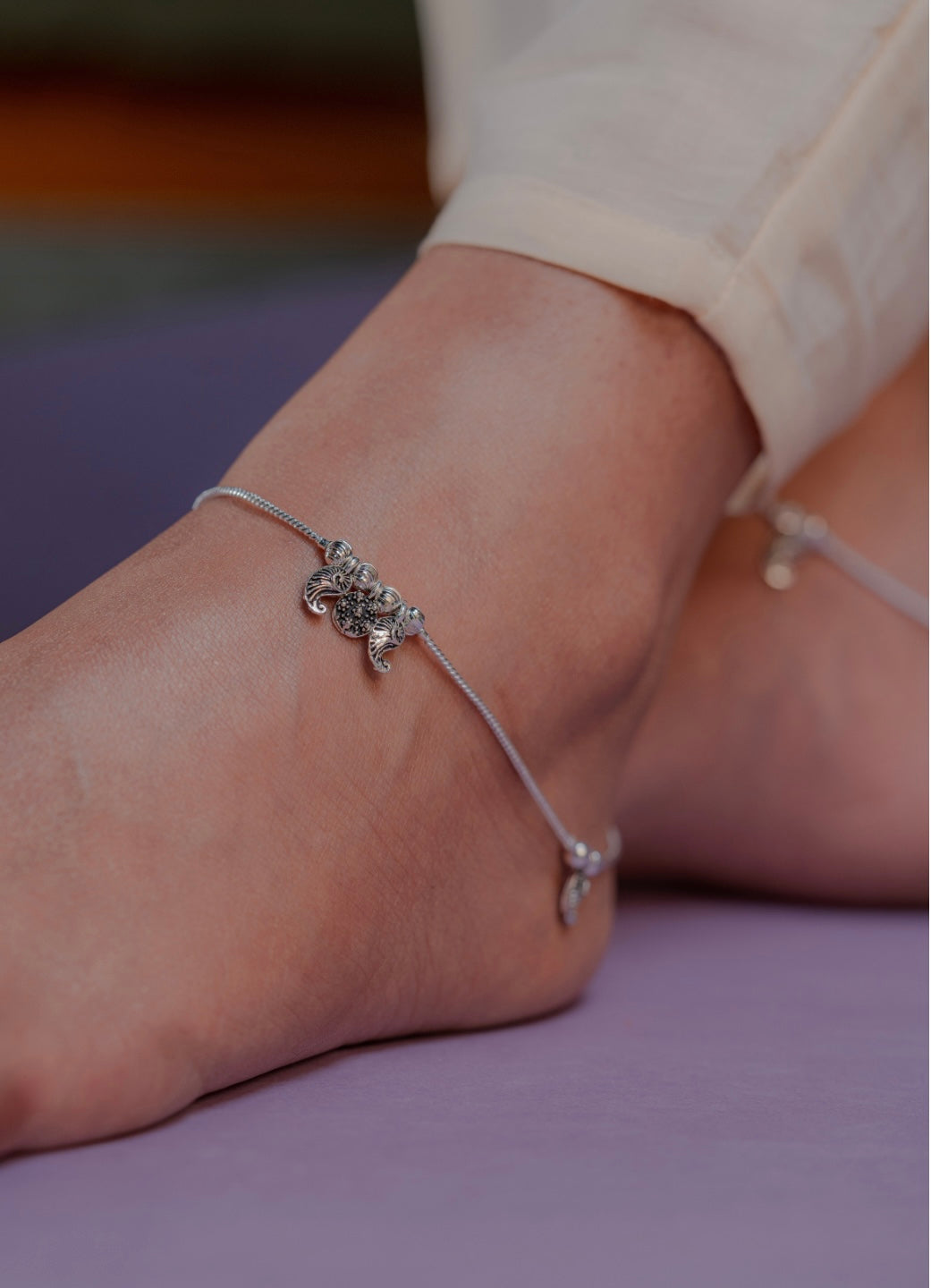 Nisha Anklet (Silver Plated set of 2 )