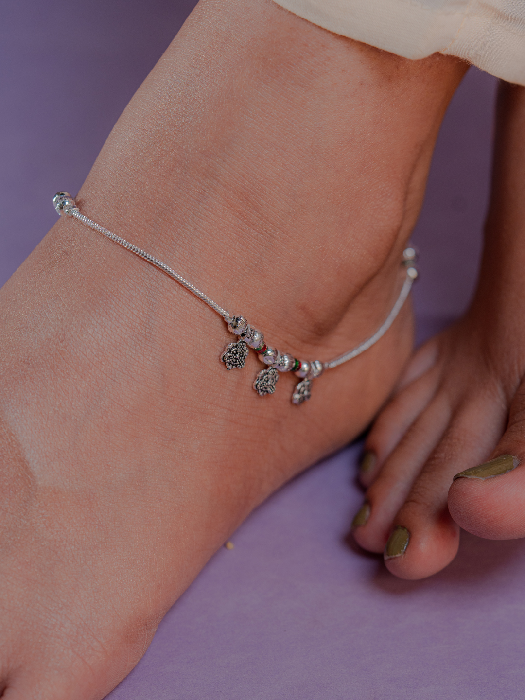 Kiya Anklet  ( Silver Plated set of 2 )