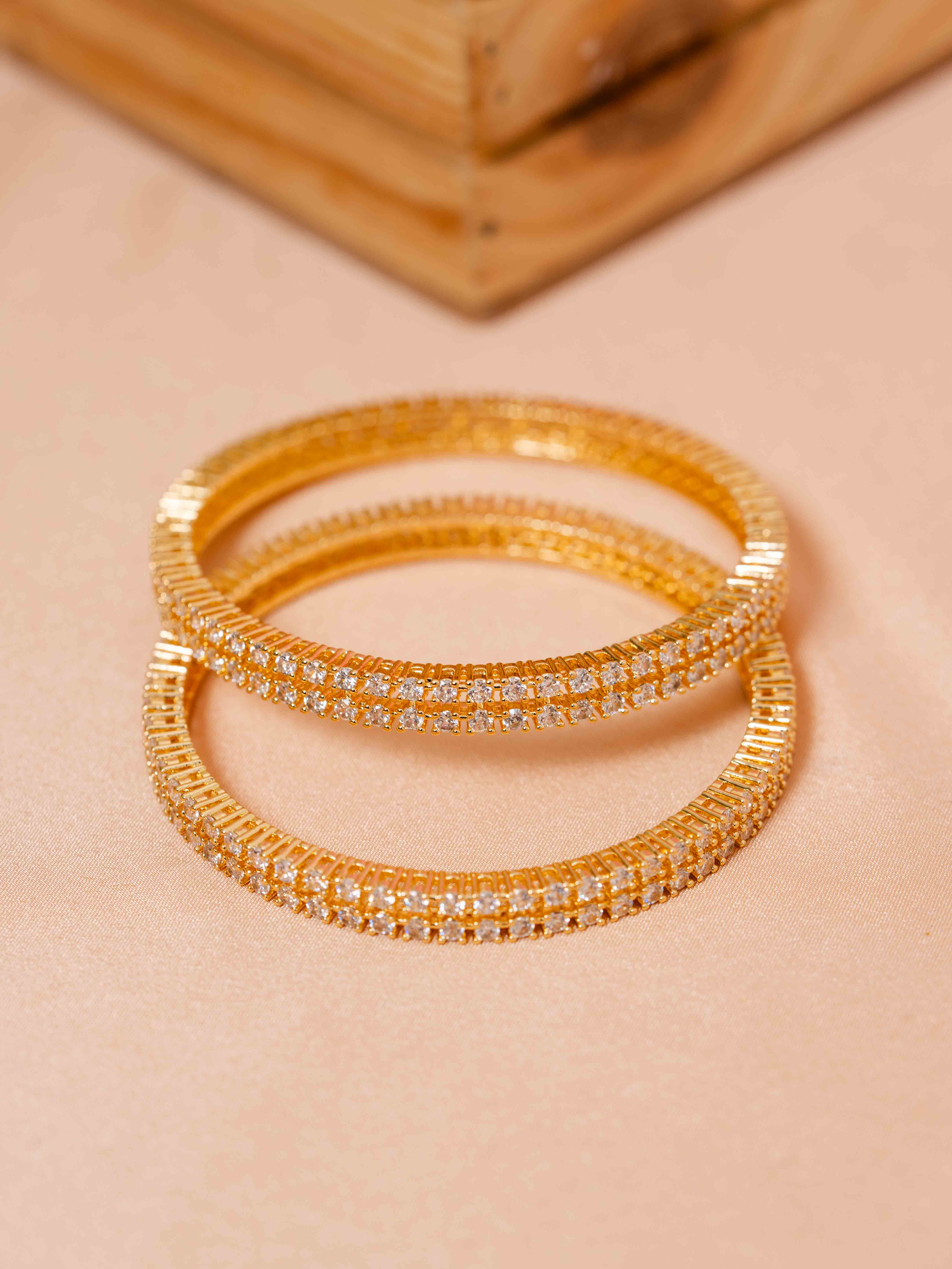 Diamond Studded Bangle (Set Of 2)