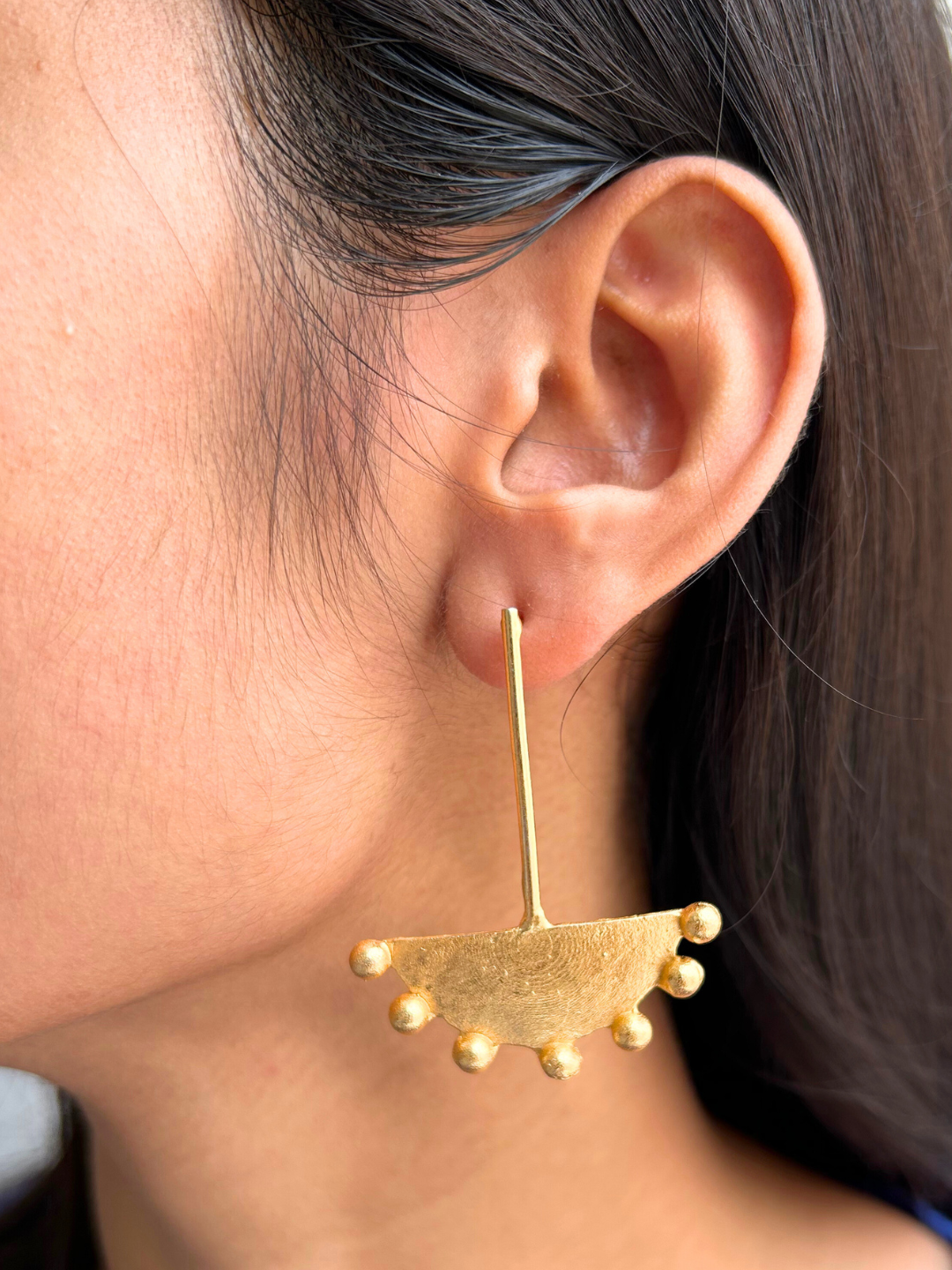 Angelina Gold Plated Dangle Studs