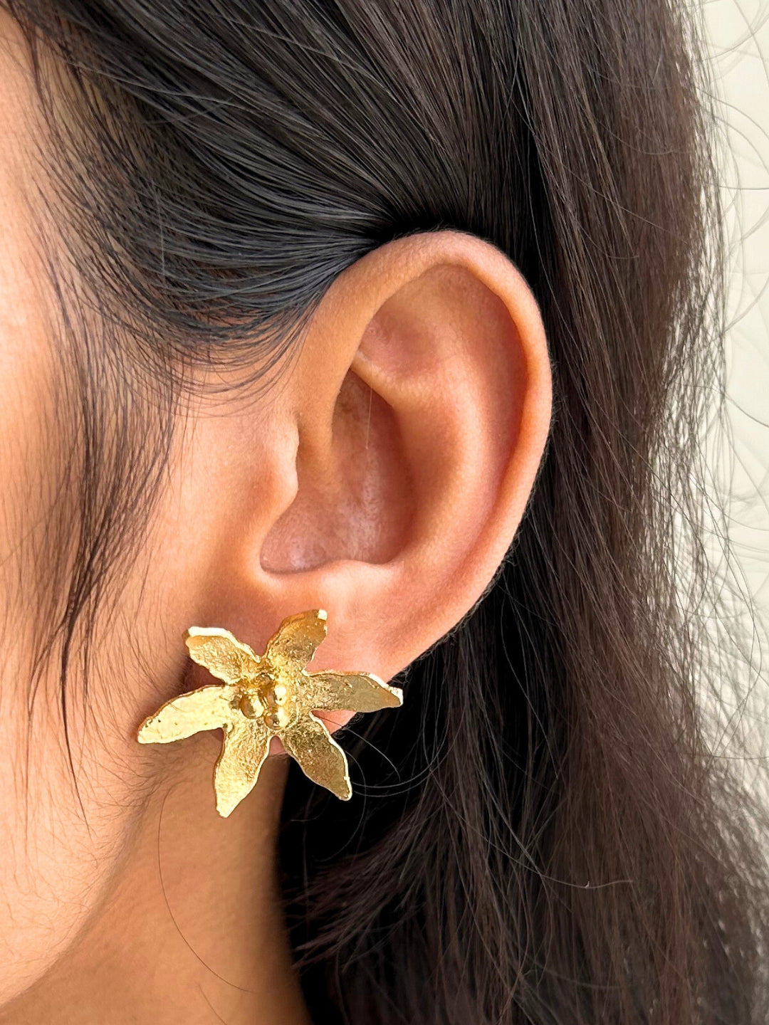 Gold Plated Leaf Studs