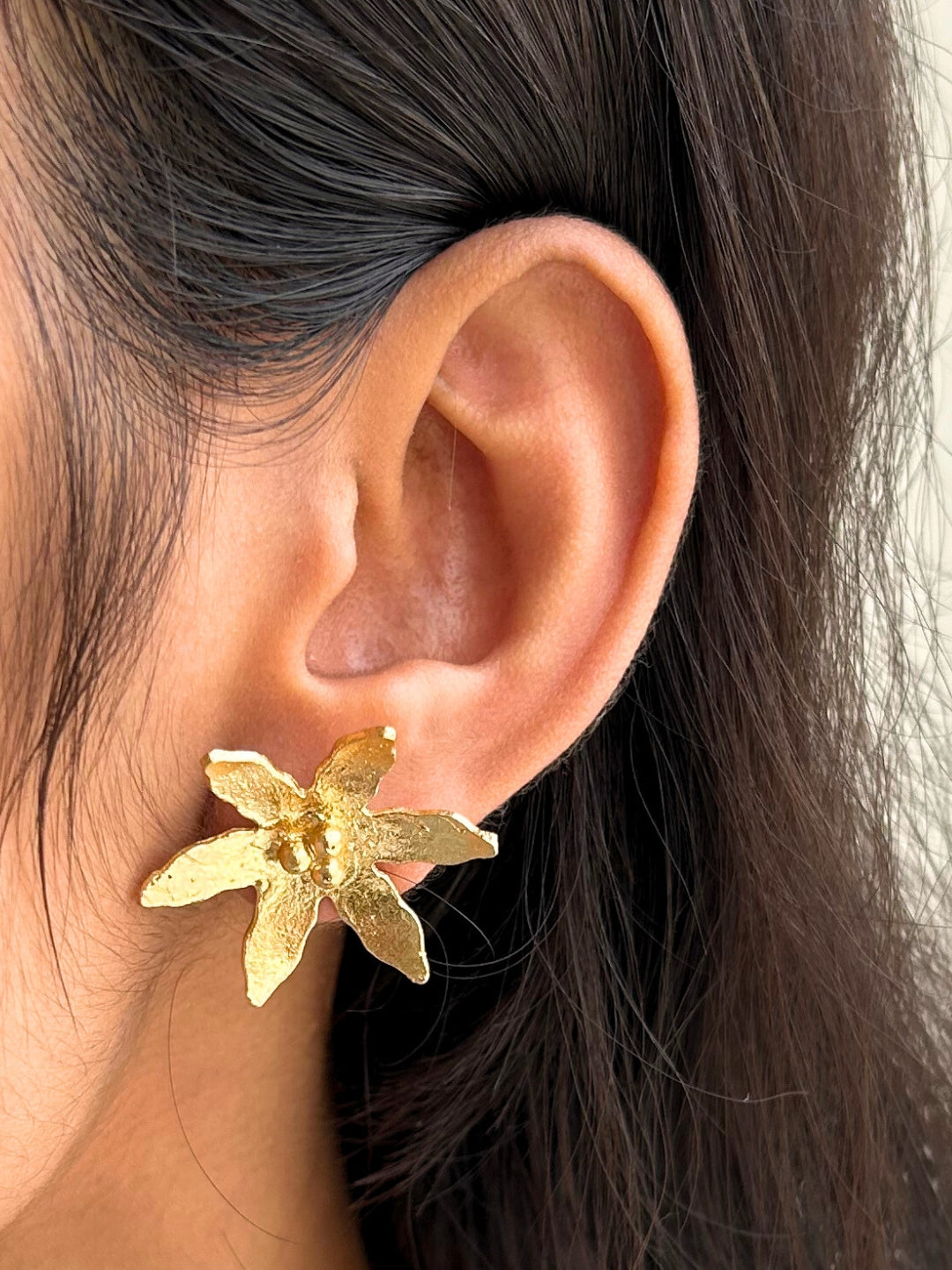 Gold Plated Leaf Studs