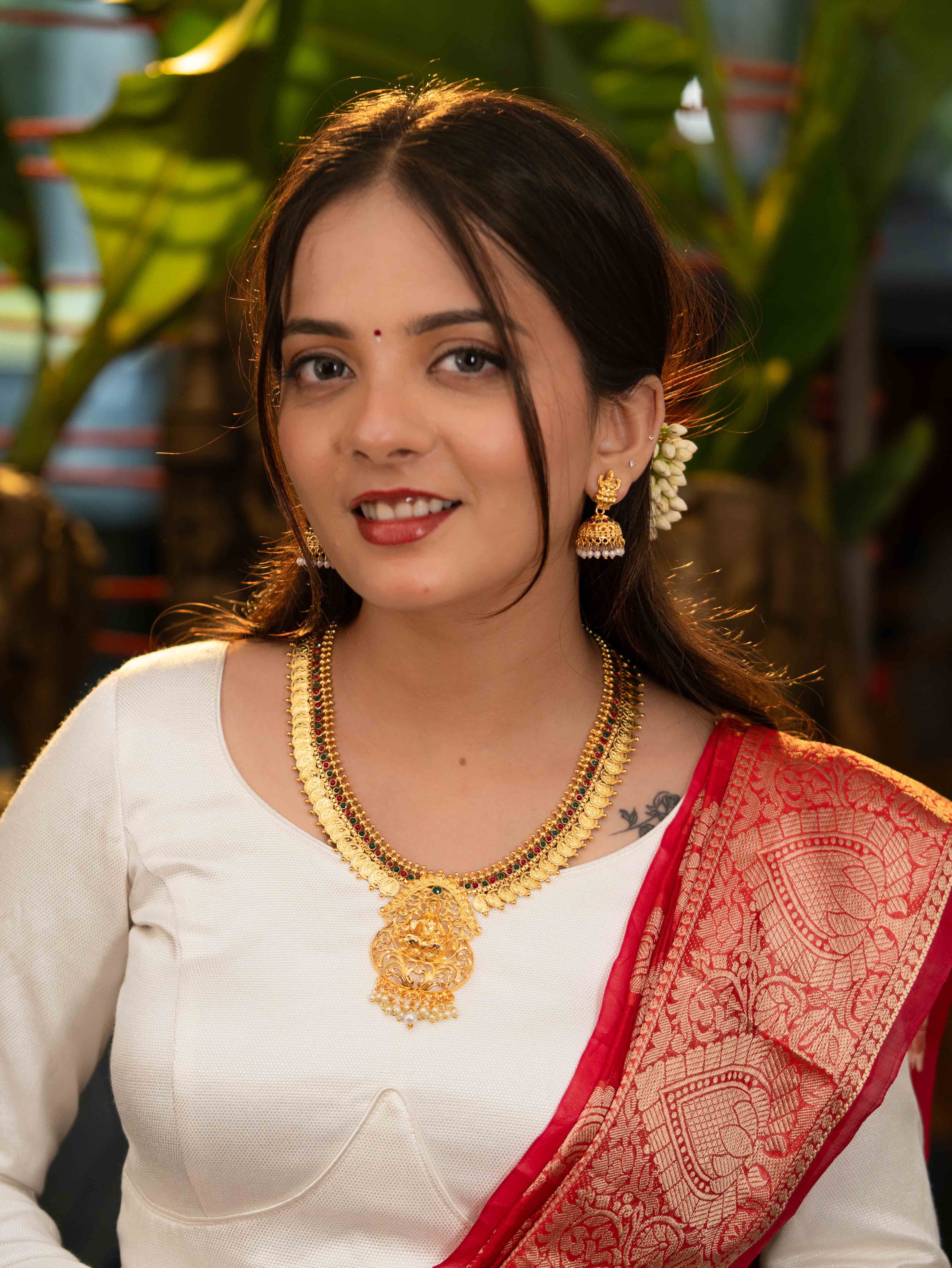 Lakshmika Temple Necklace set (Green)