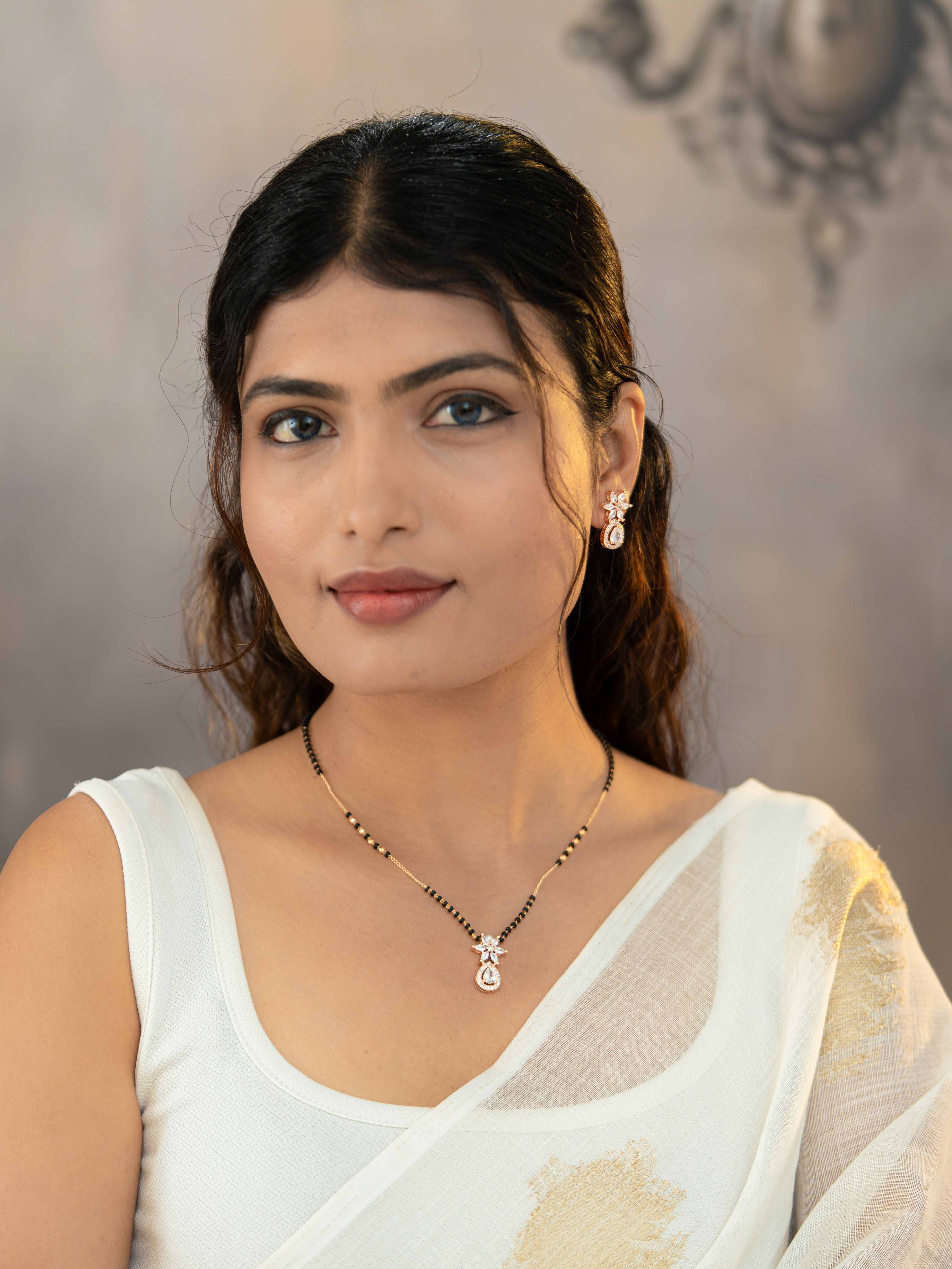 Ahana White Mangalsutra Set