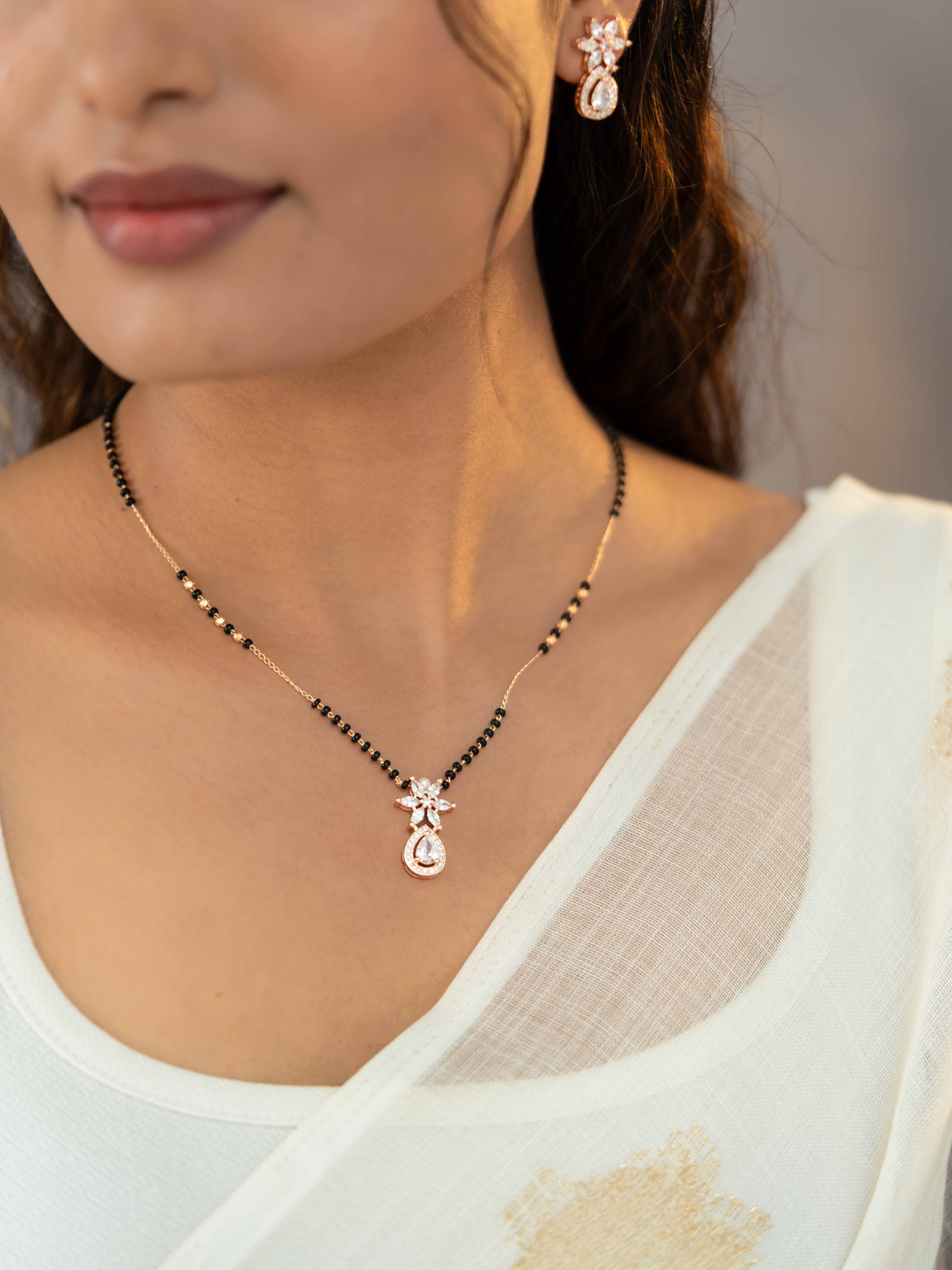 Ahana White Mangalsutra Set