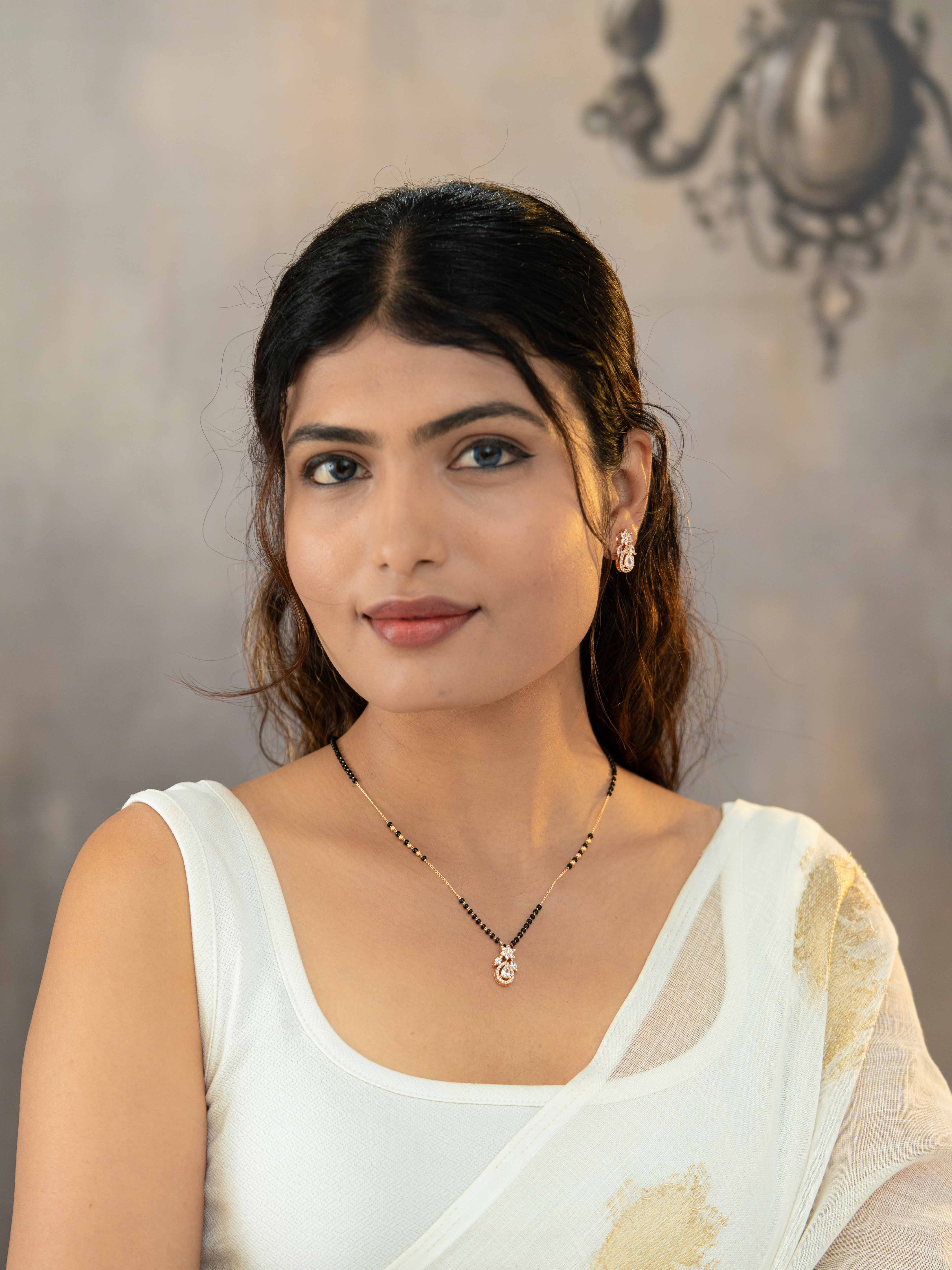 Aanya White Mangalsutra Set