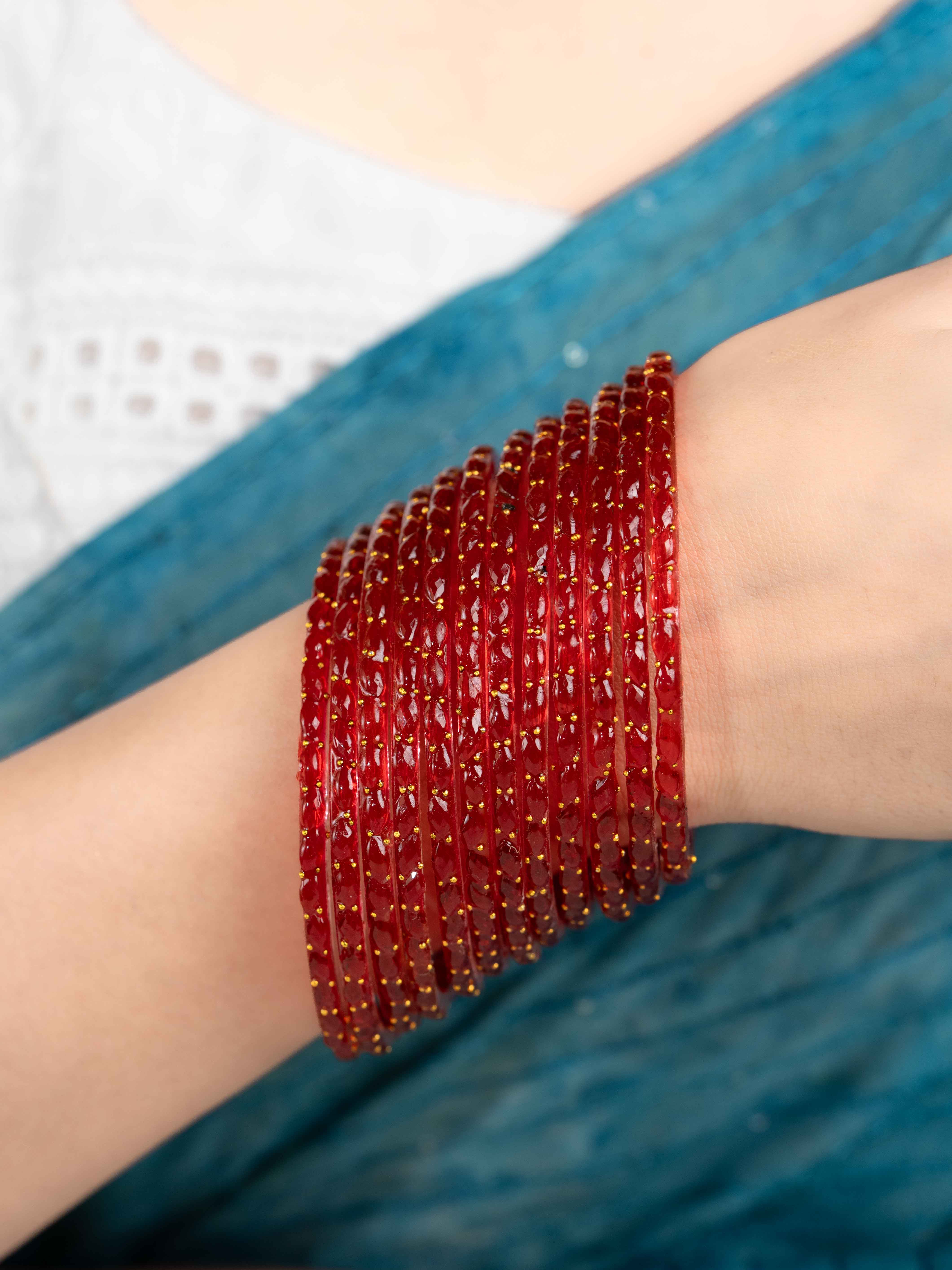 Revti Glass Bangle  ( Set of 12)