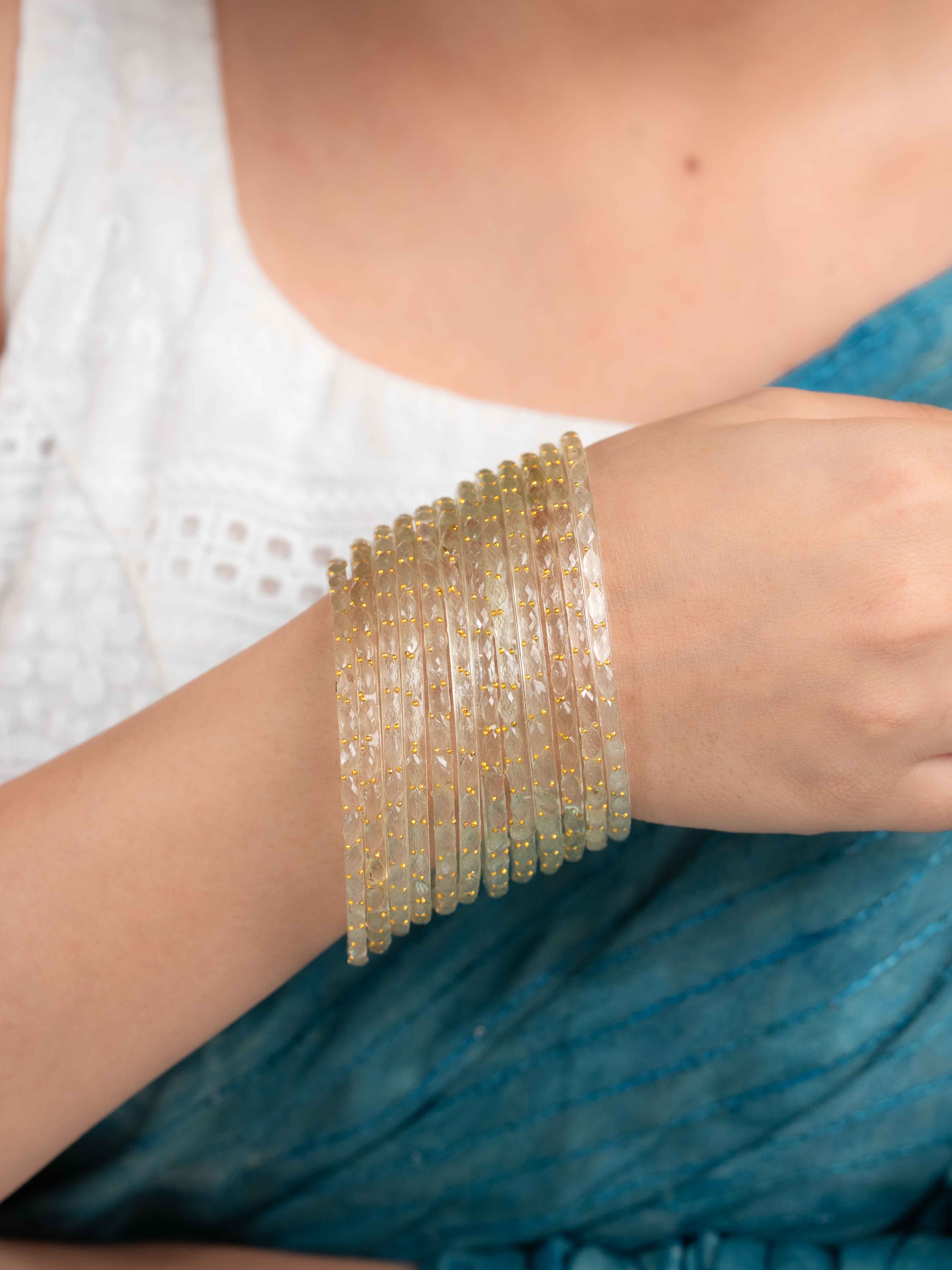 Mridula Glass Bangle  ( Set of 12)