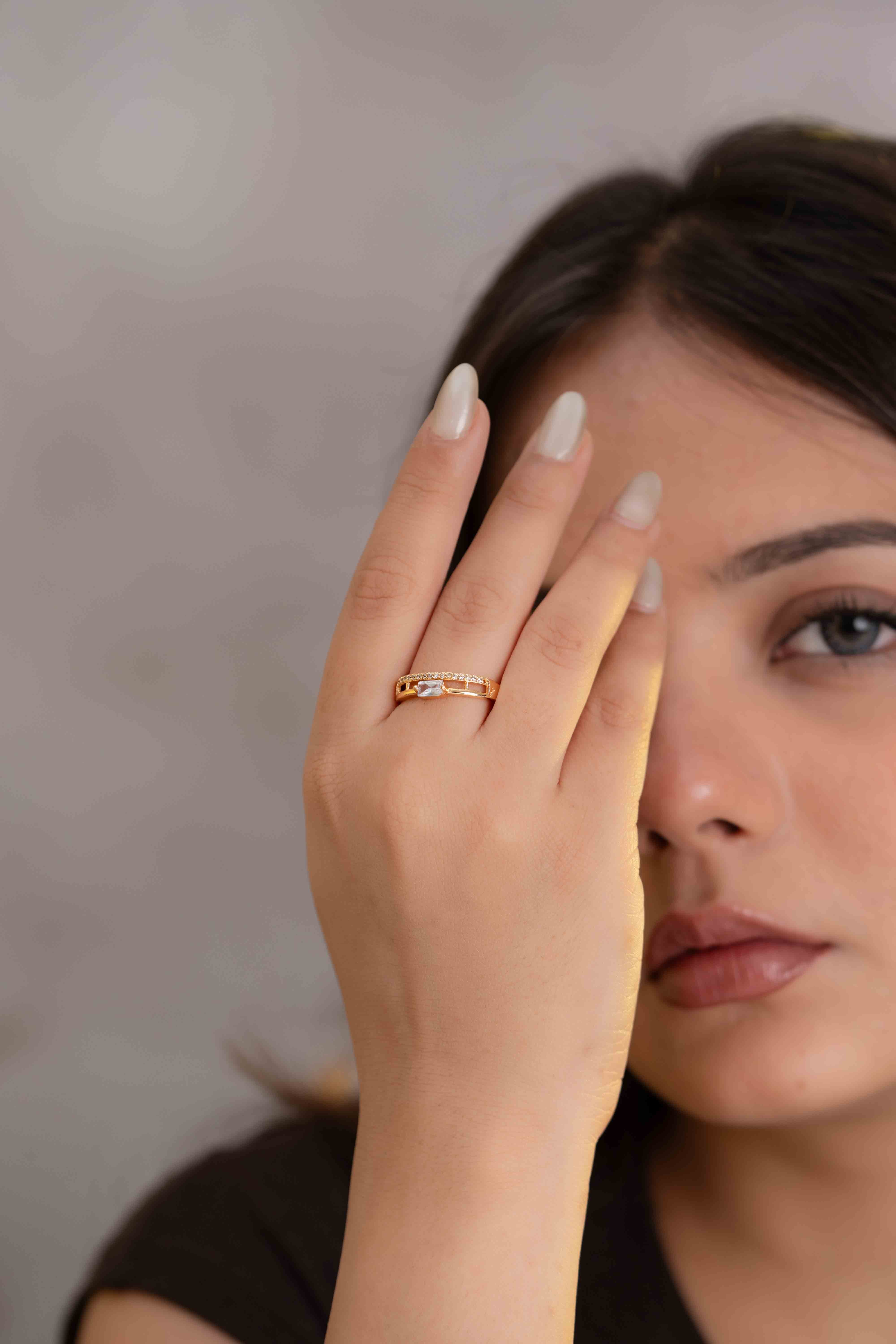 Argent aura Adjustable Ring