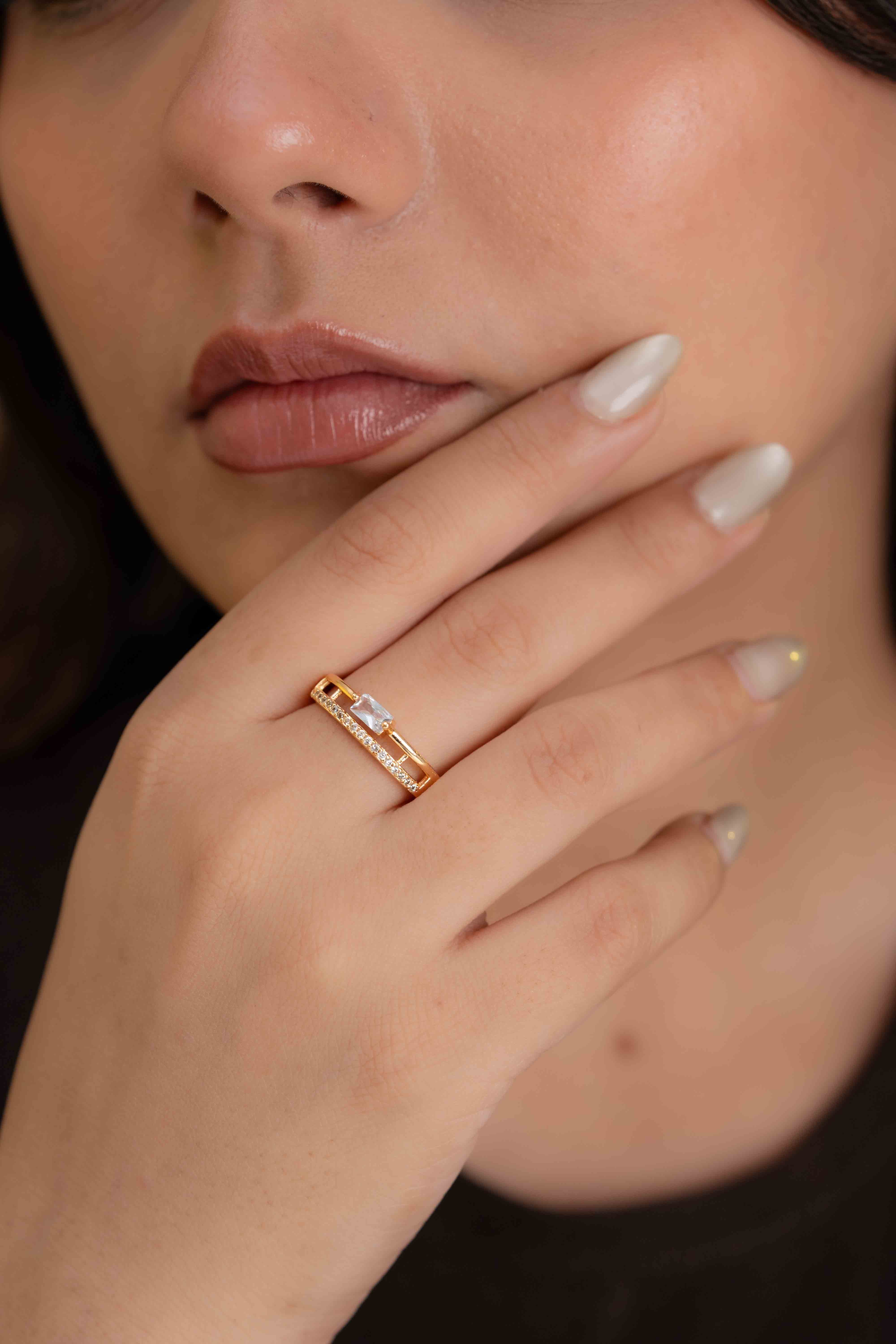 Argent aura Adjustable Ring