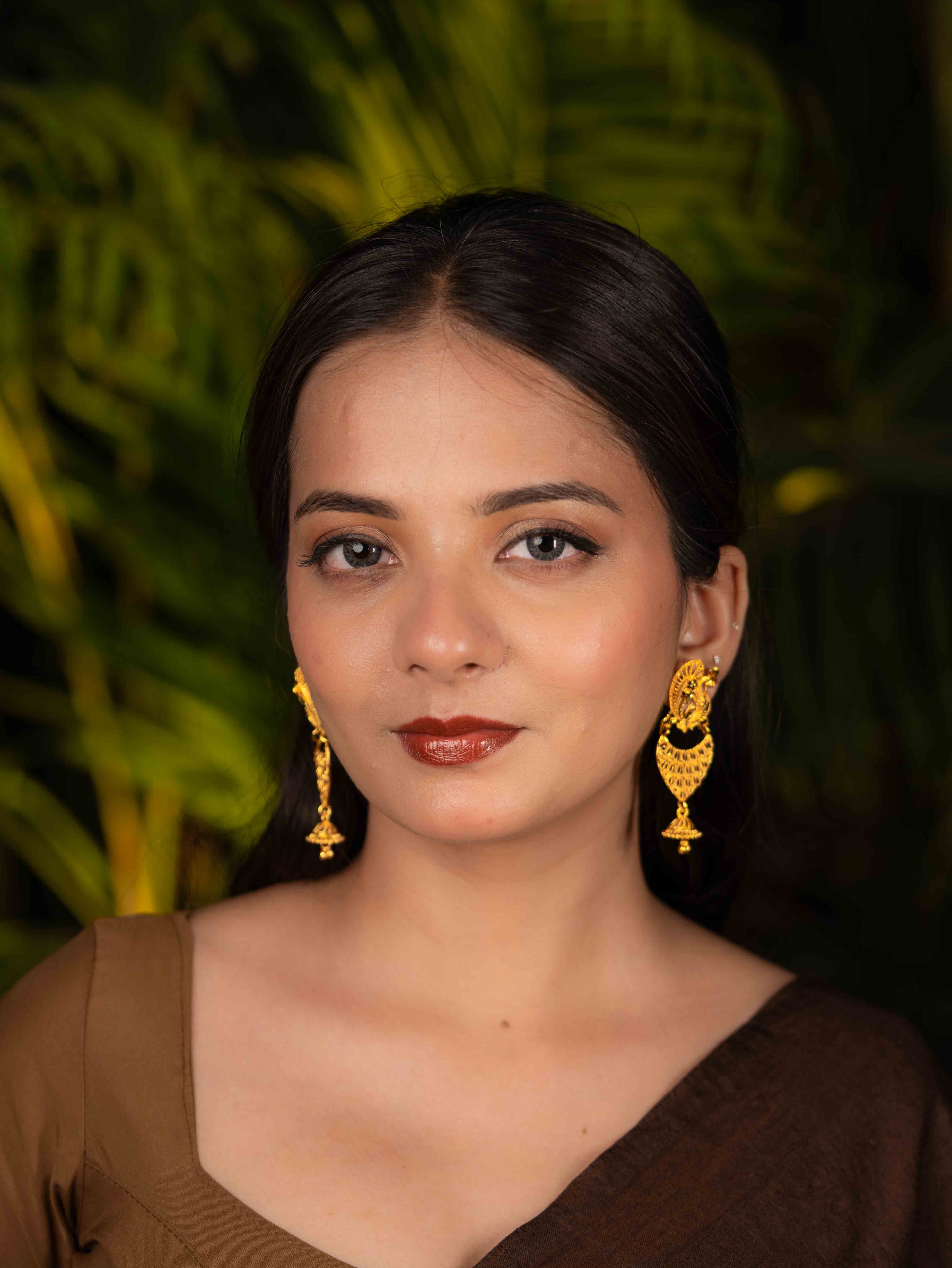 Mayuri Long Gold Earrings