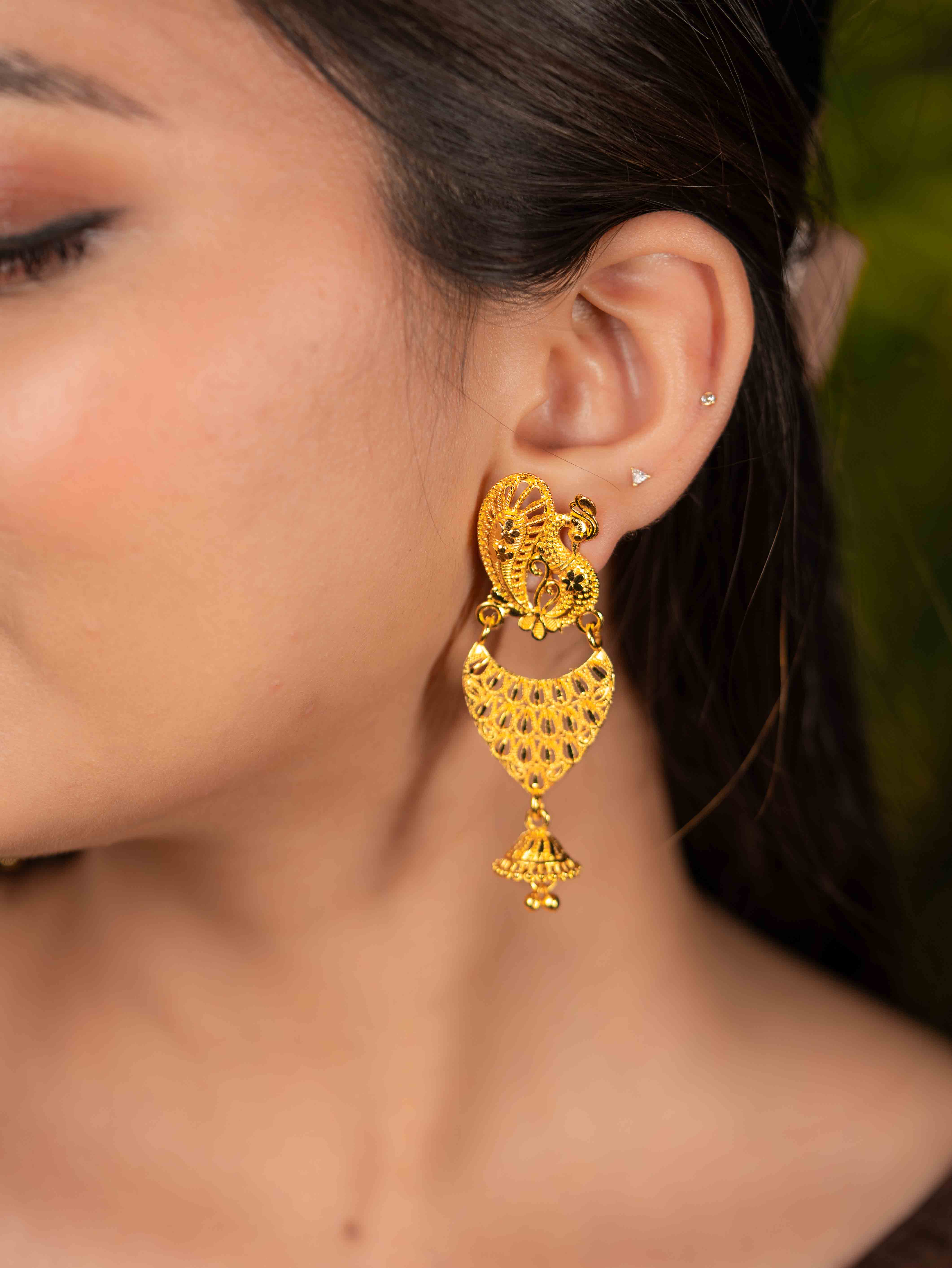 Mayuri Long Gold Earrings