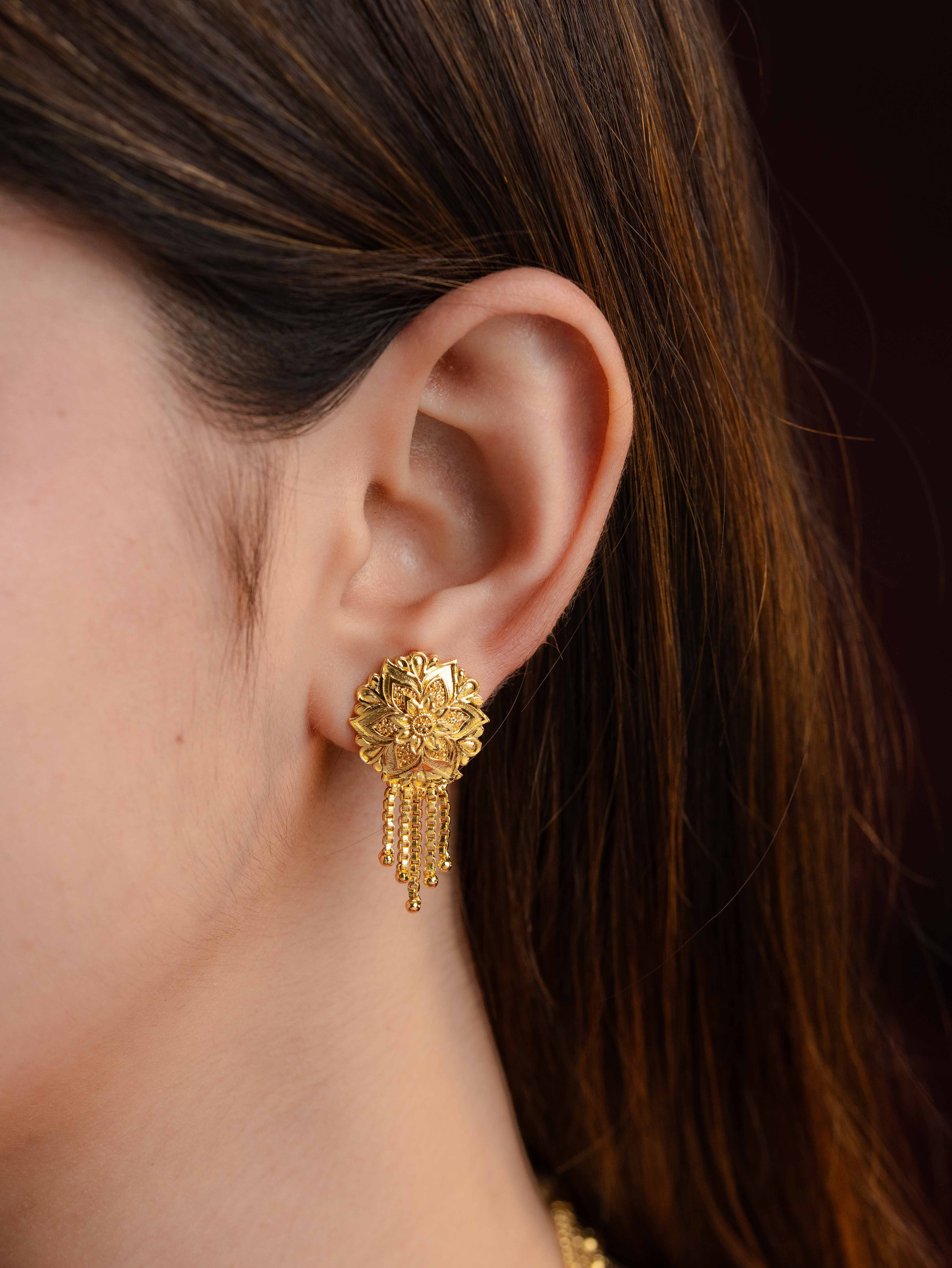 Kalpana Short Gold Necklace Set