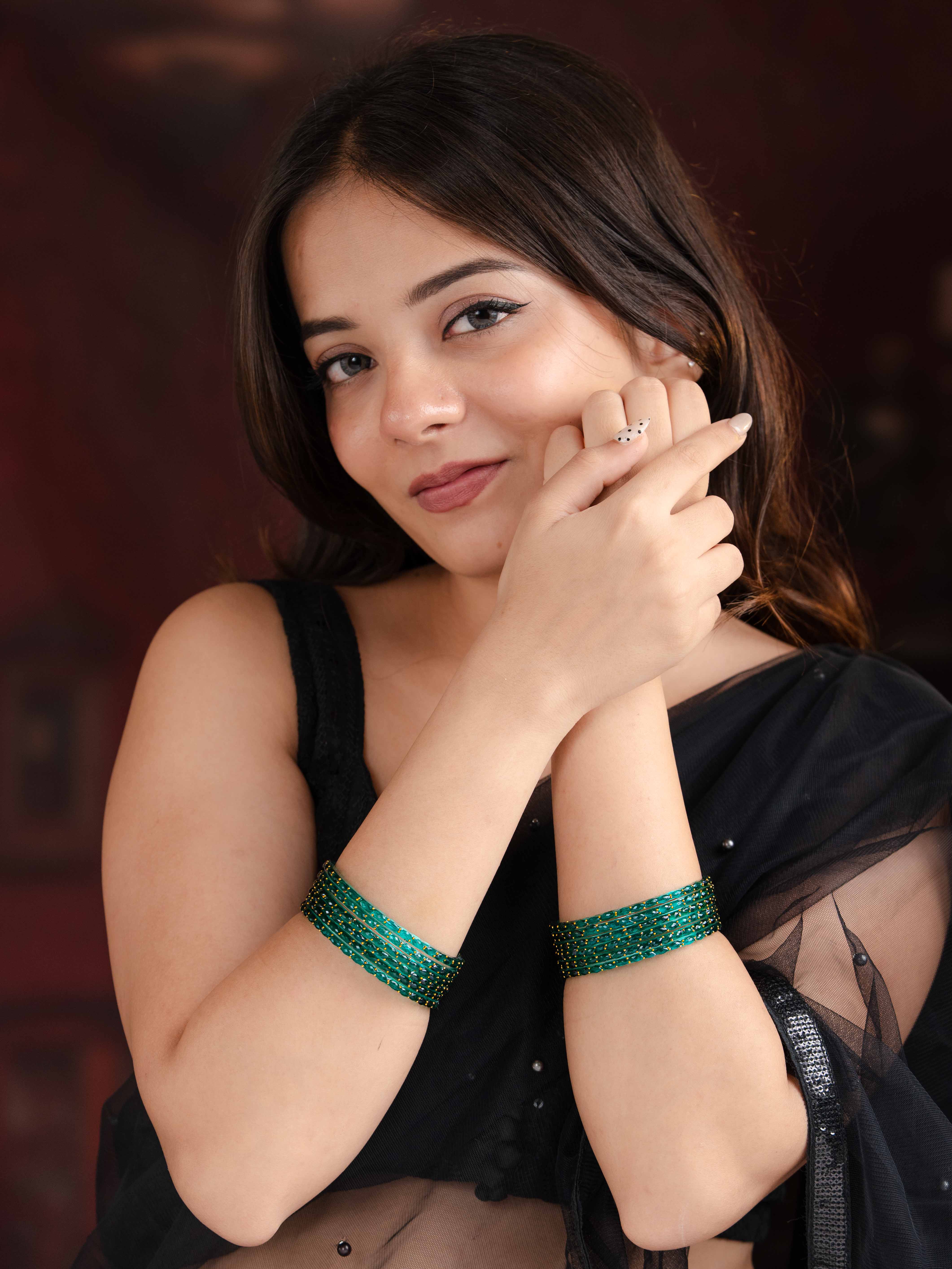 Vihana Glass Bangle  ( Set of 12)