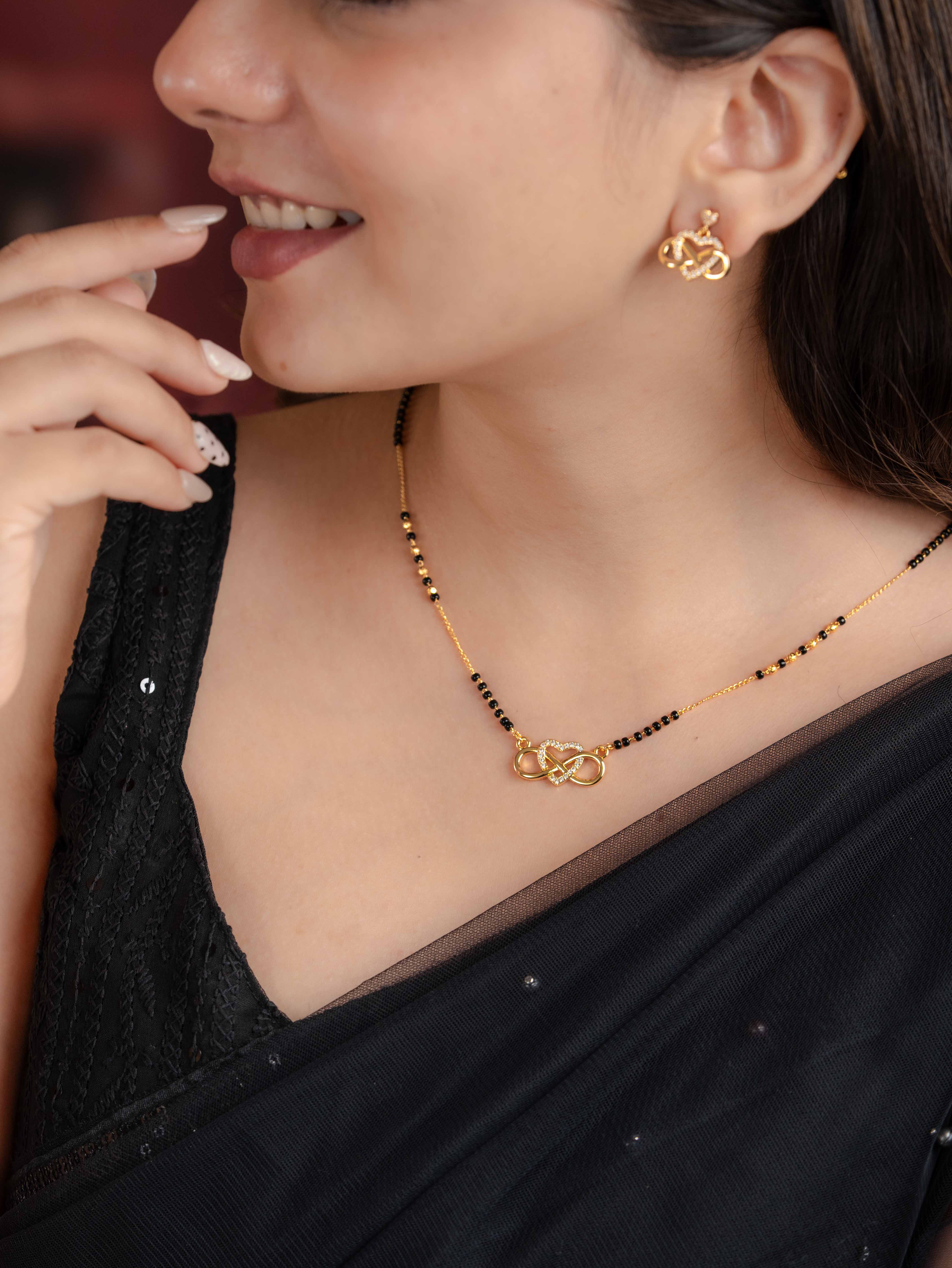 Infinity Mangalsutra with Earrings