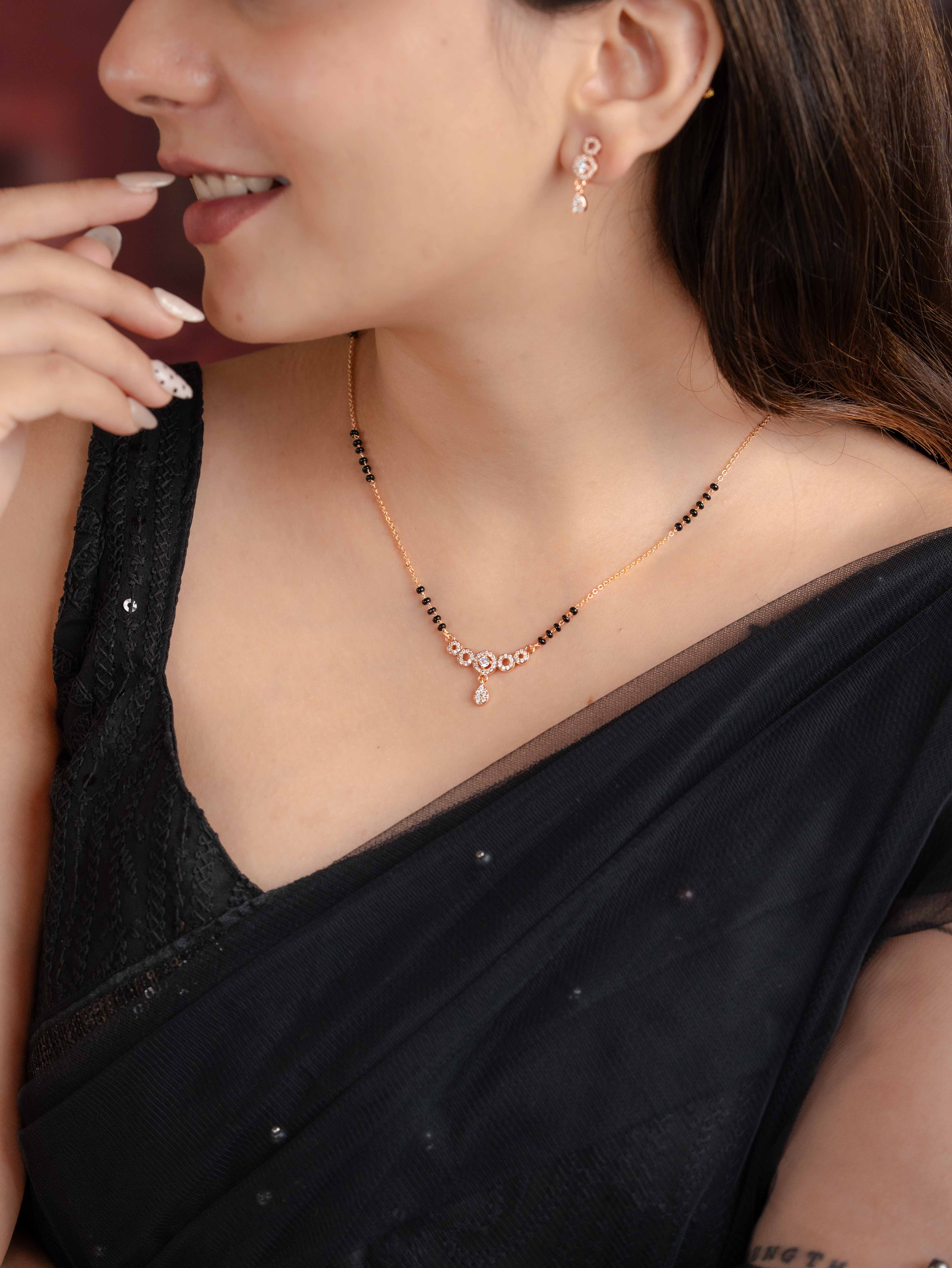 Rihanna Mangalsutra with Earrings