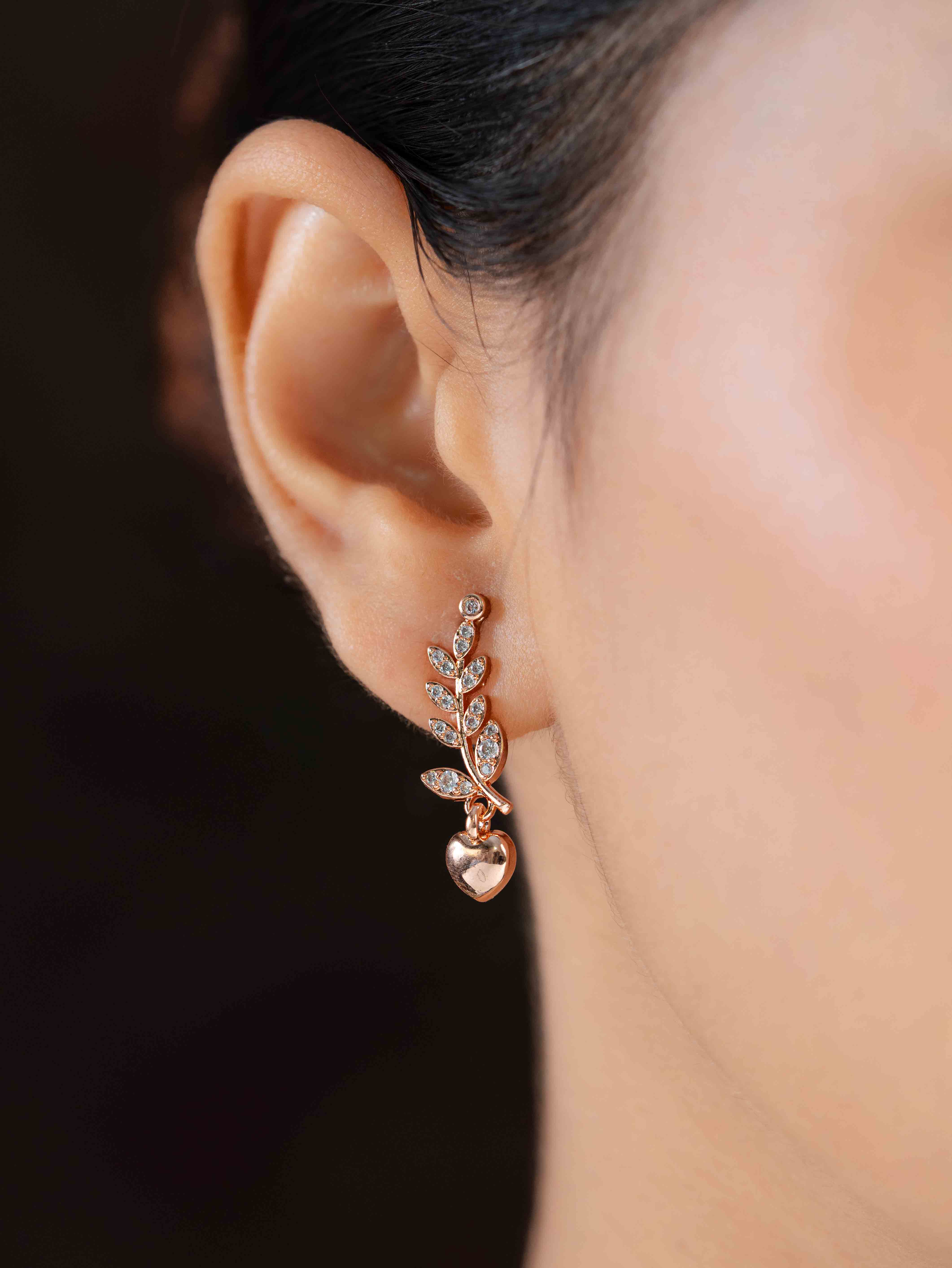 Nora Rose Gold Mangalsutra With Earrings