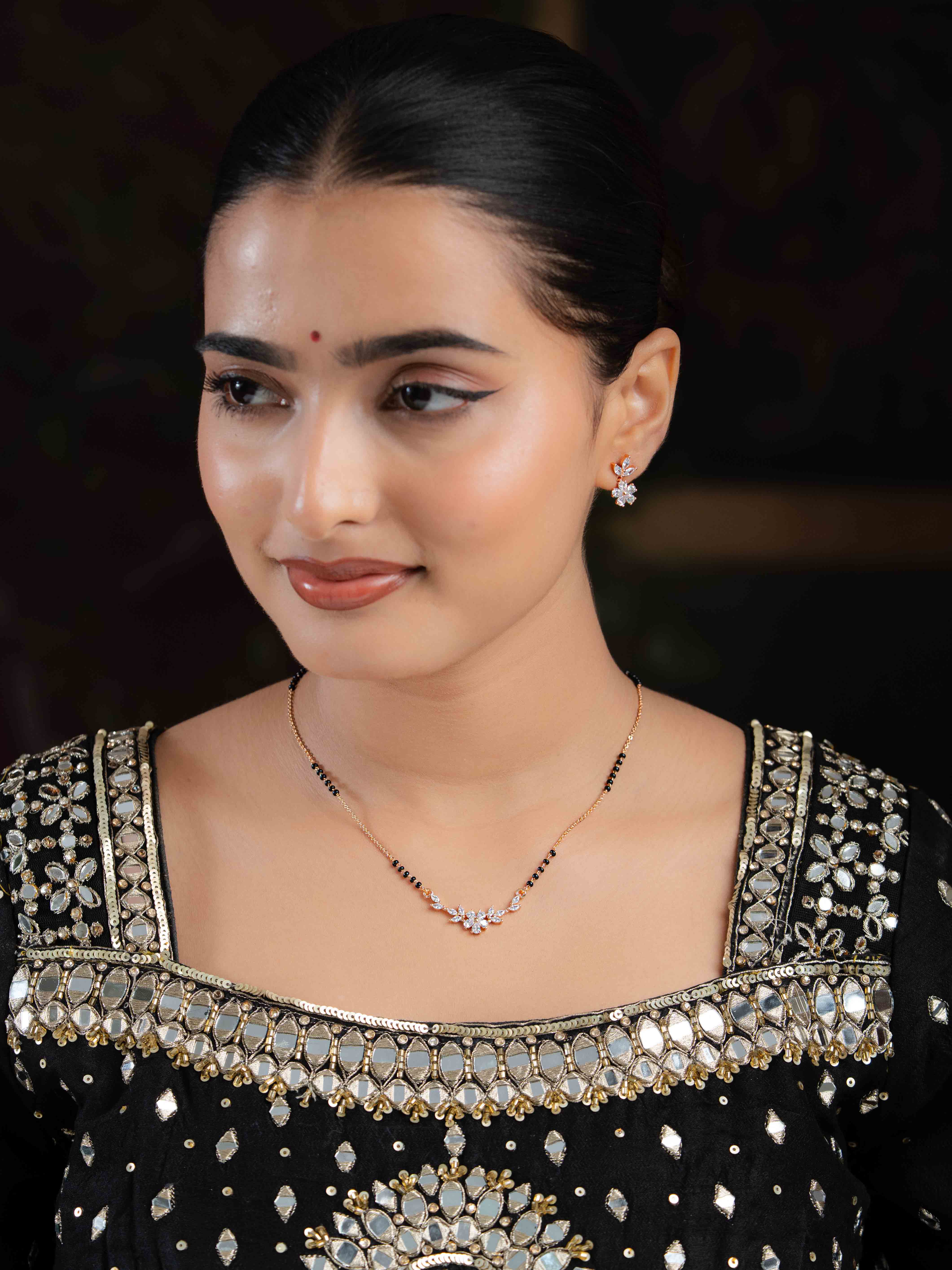 mahira Mangalsutra With Earrings