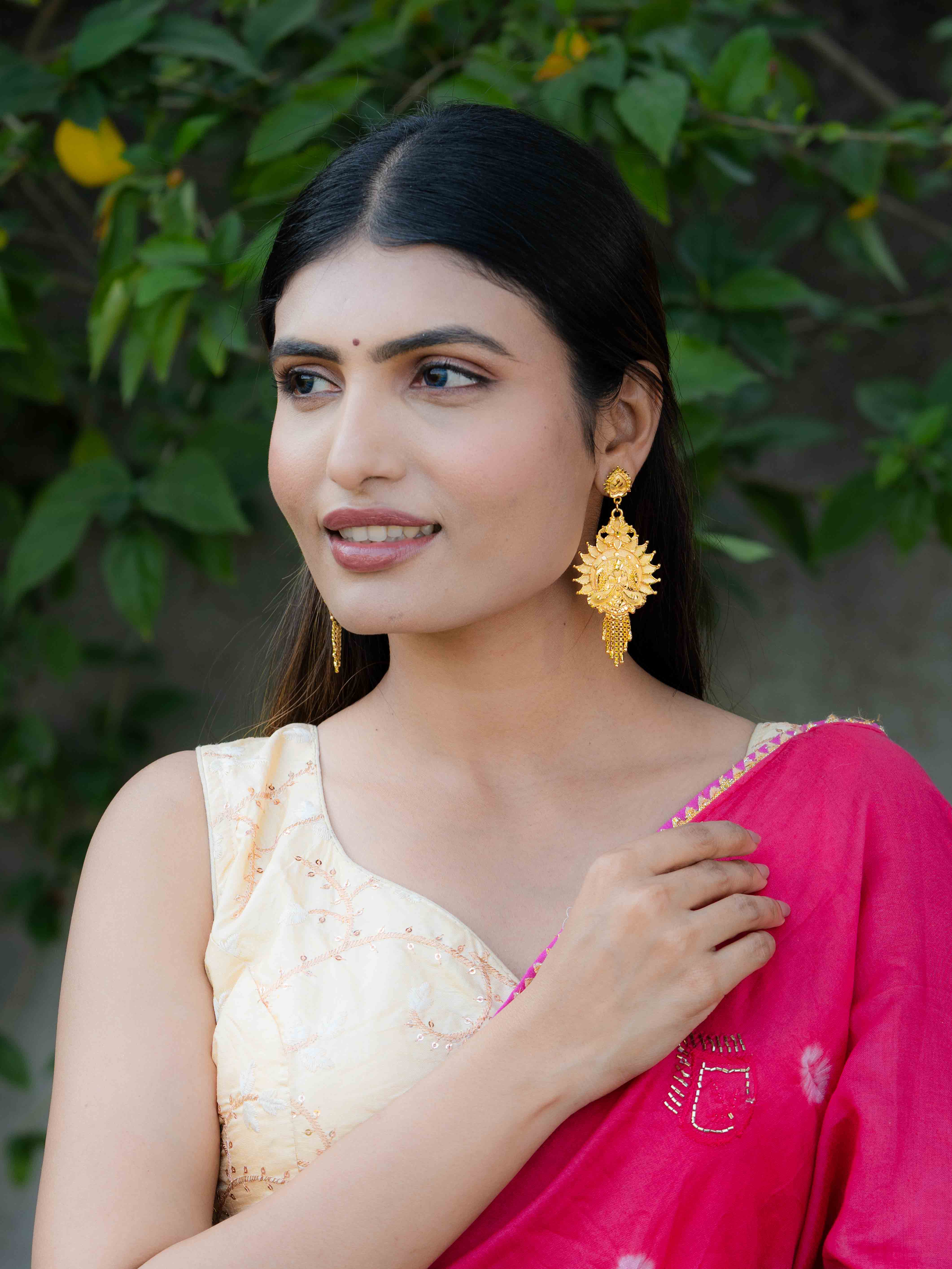 Kamakshi Long Gold Earrings
