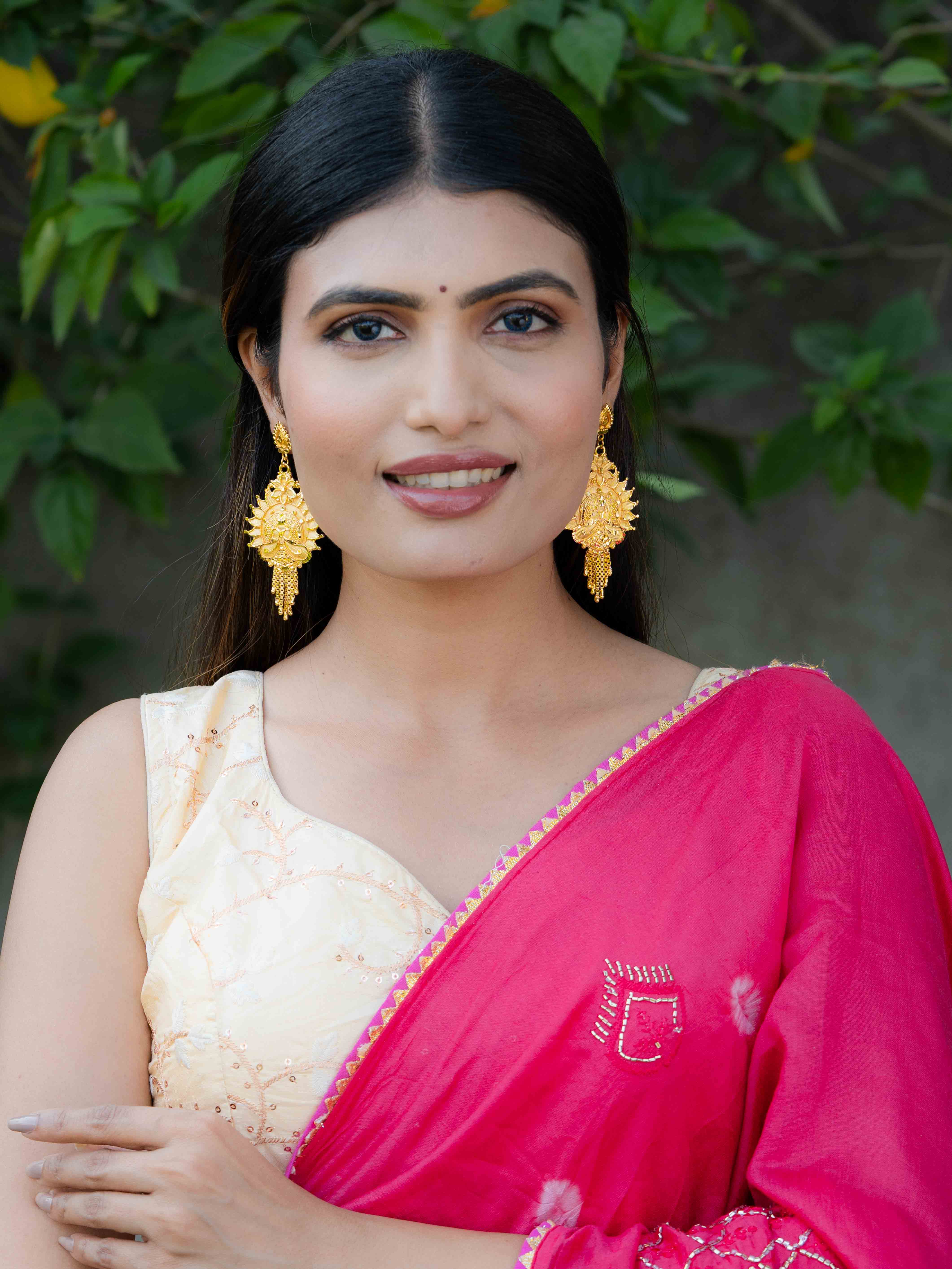 Kamakshi Long Gold Earrings