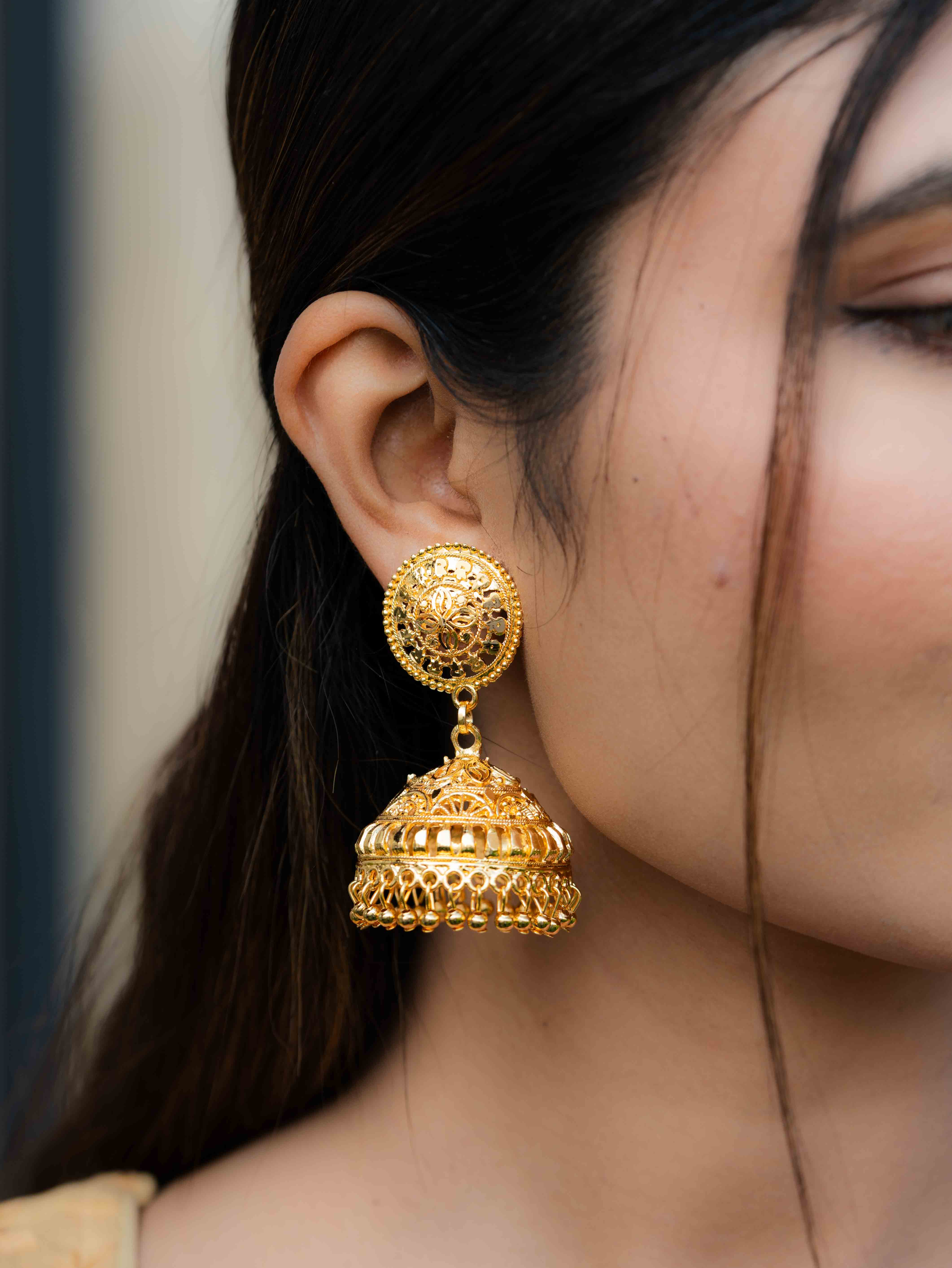 Devanshi Long Gold Earrings