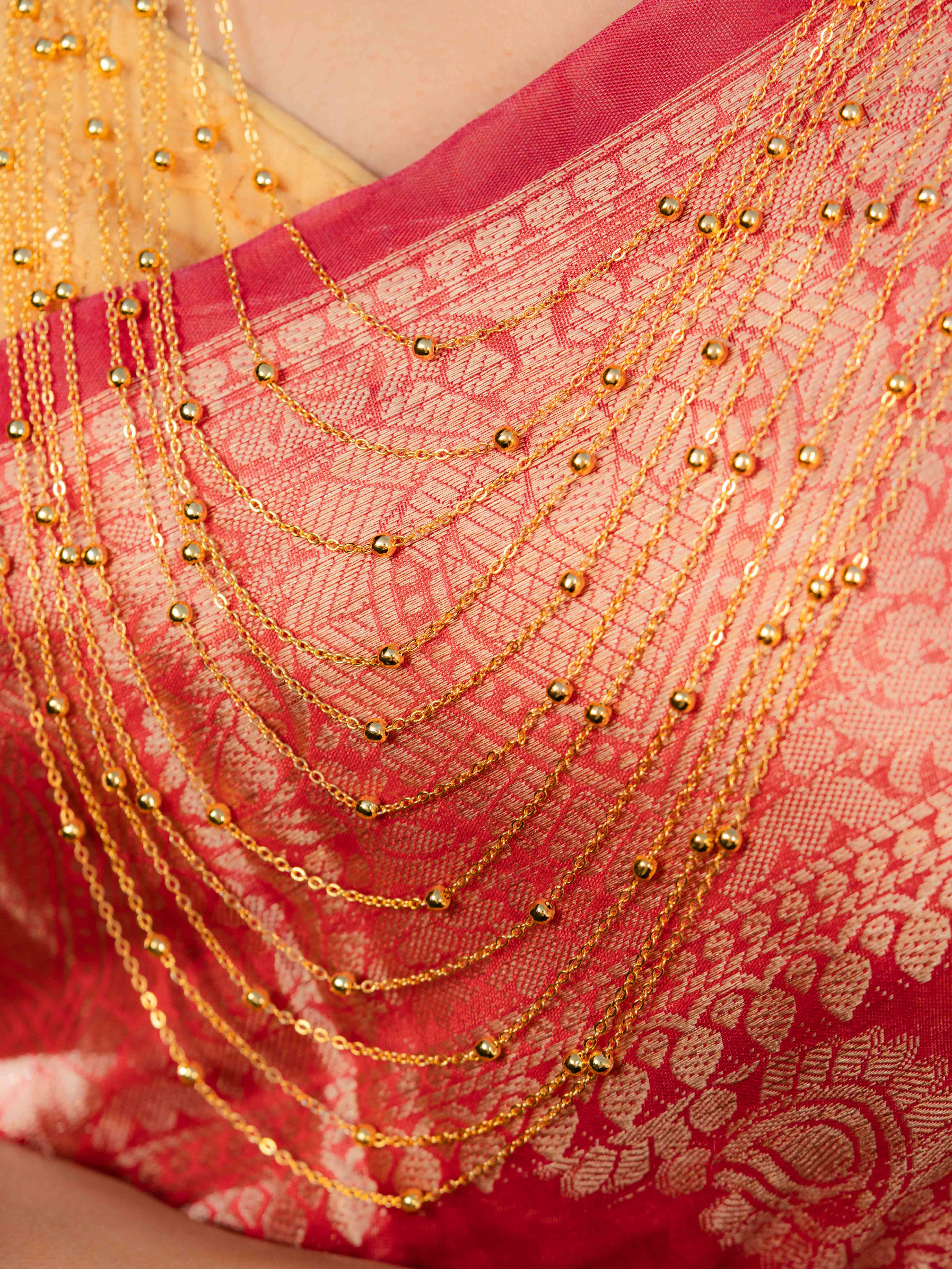 Rajlaxmi Long gold necklace set