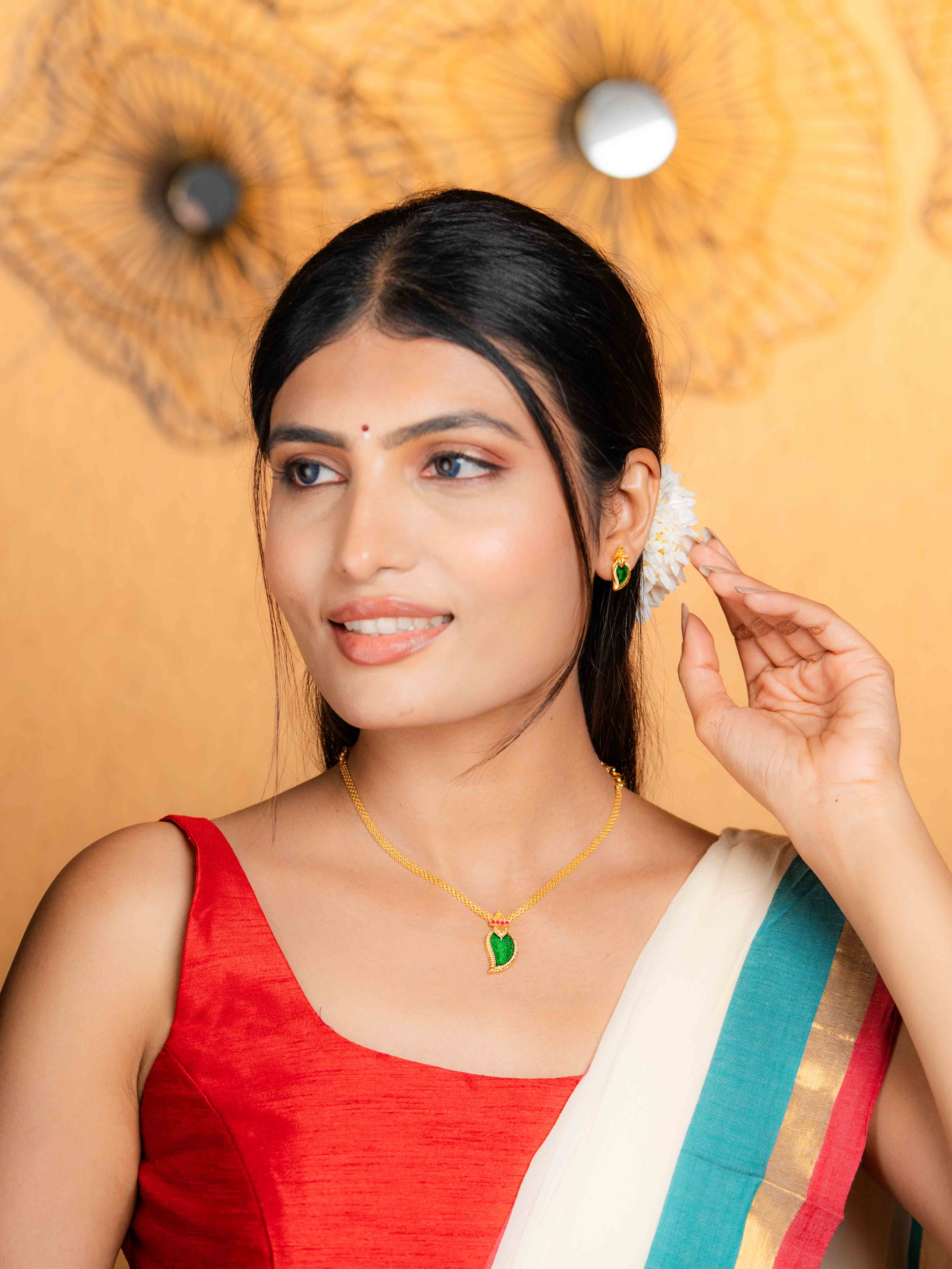 ⁠Devayani Temple Necklace set