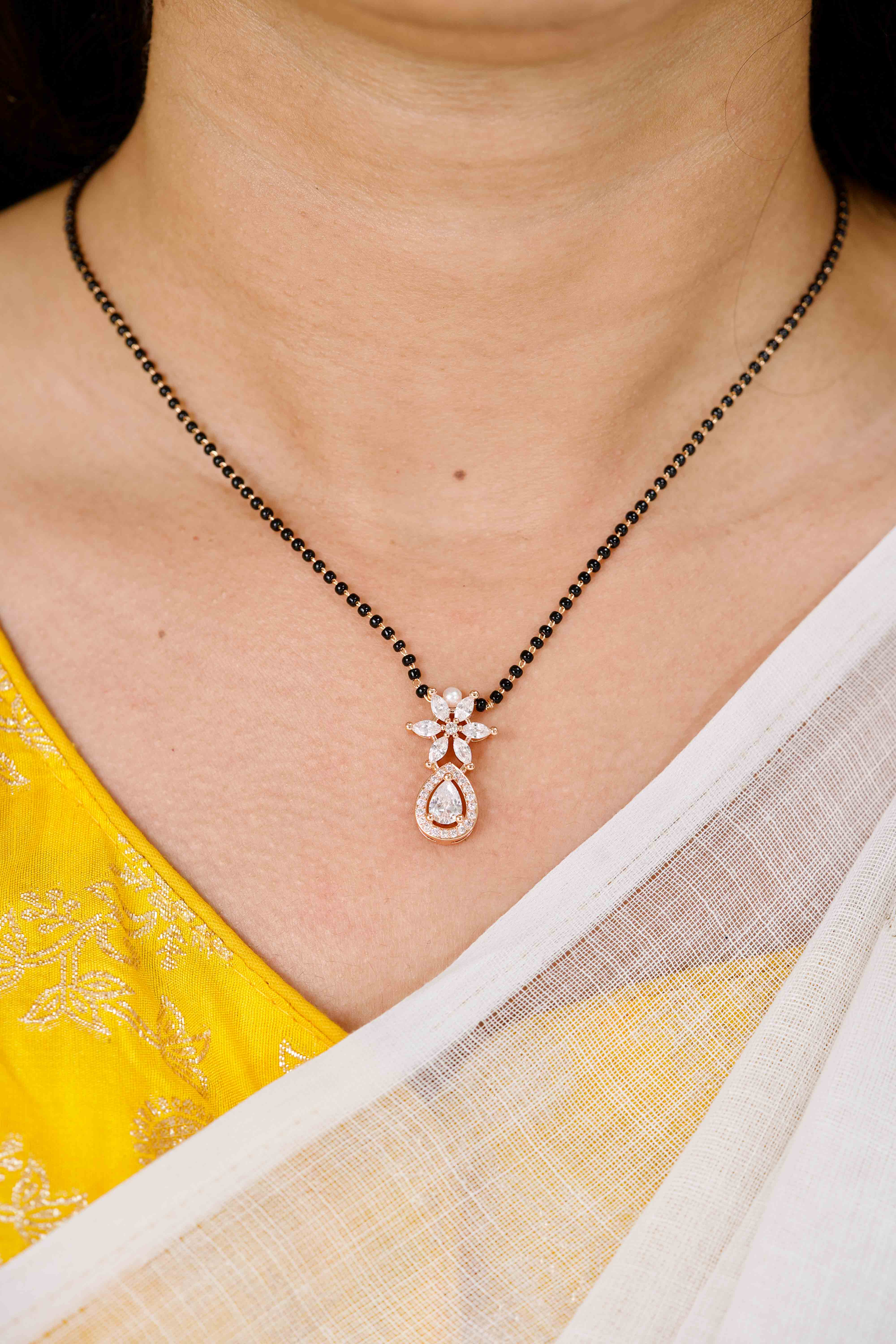 Ahana full black  beads Mangalsutra