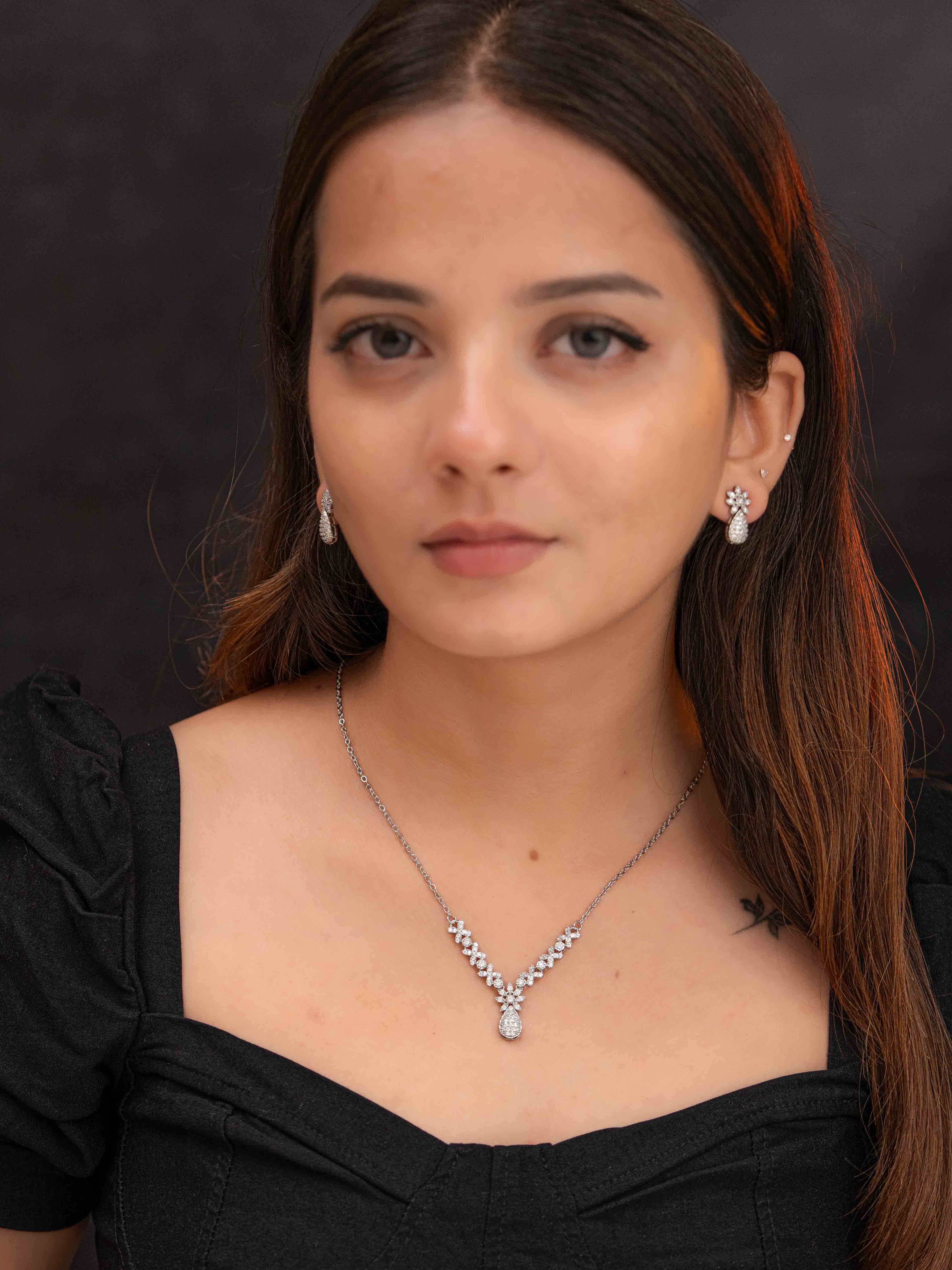 Prakruti  Silver Necklace Set