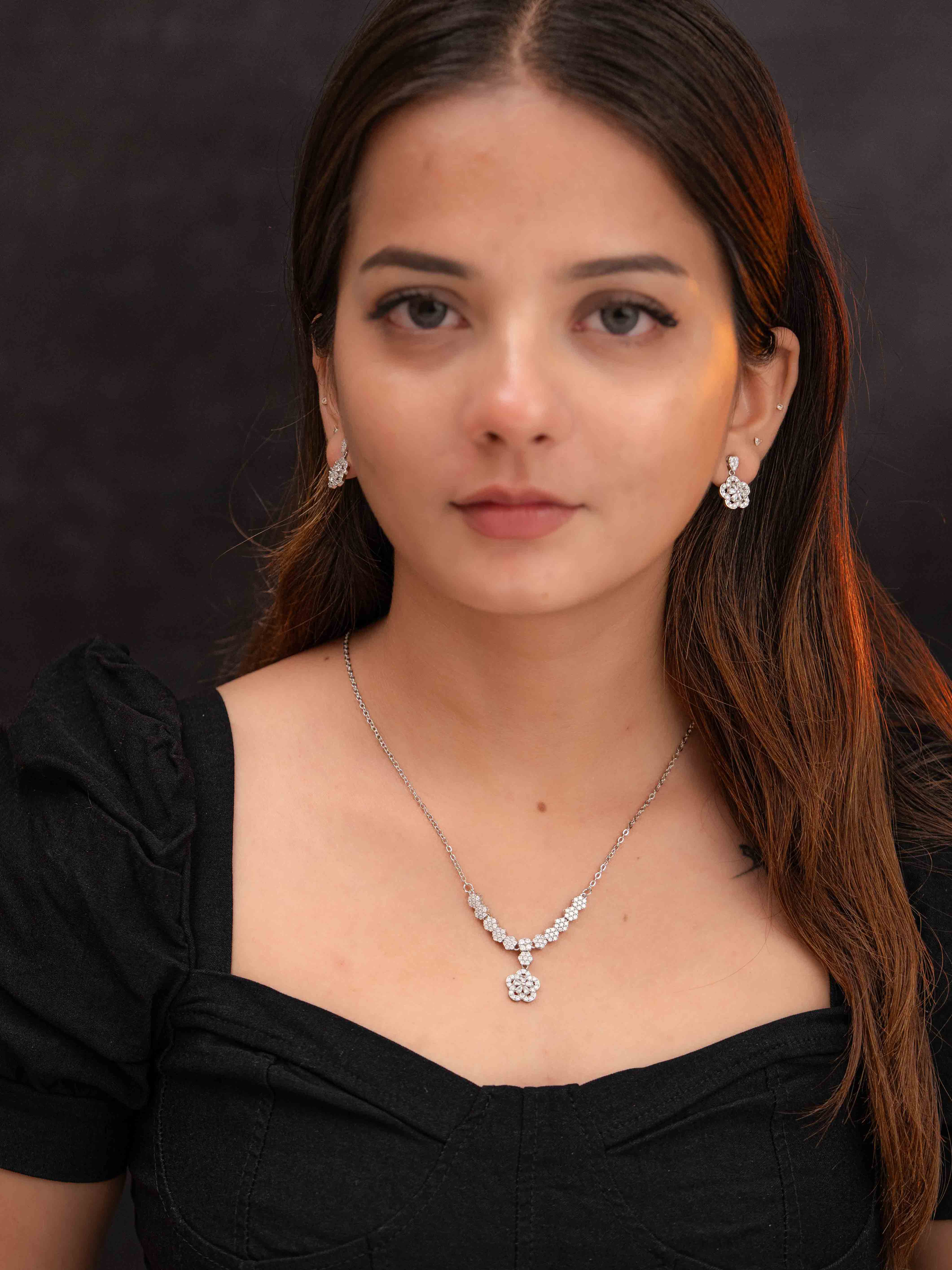 Ritika Silver Necklace Set