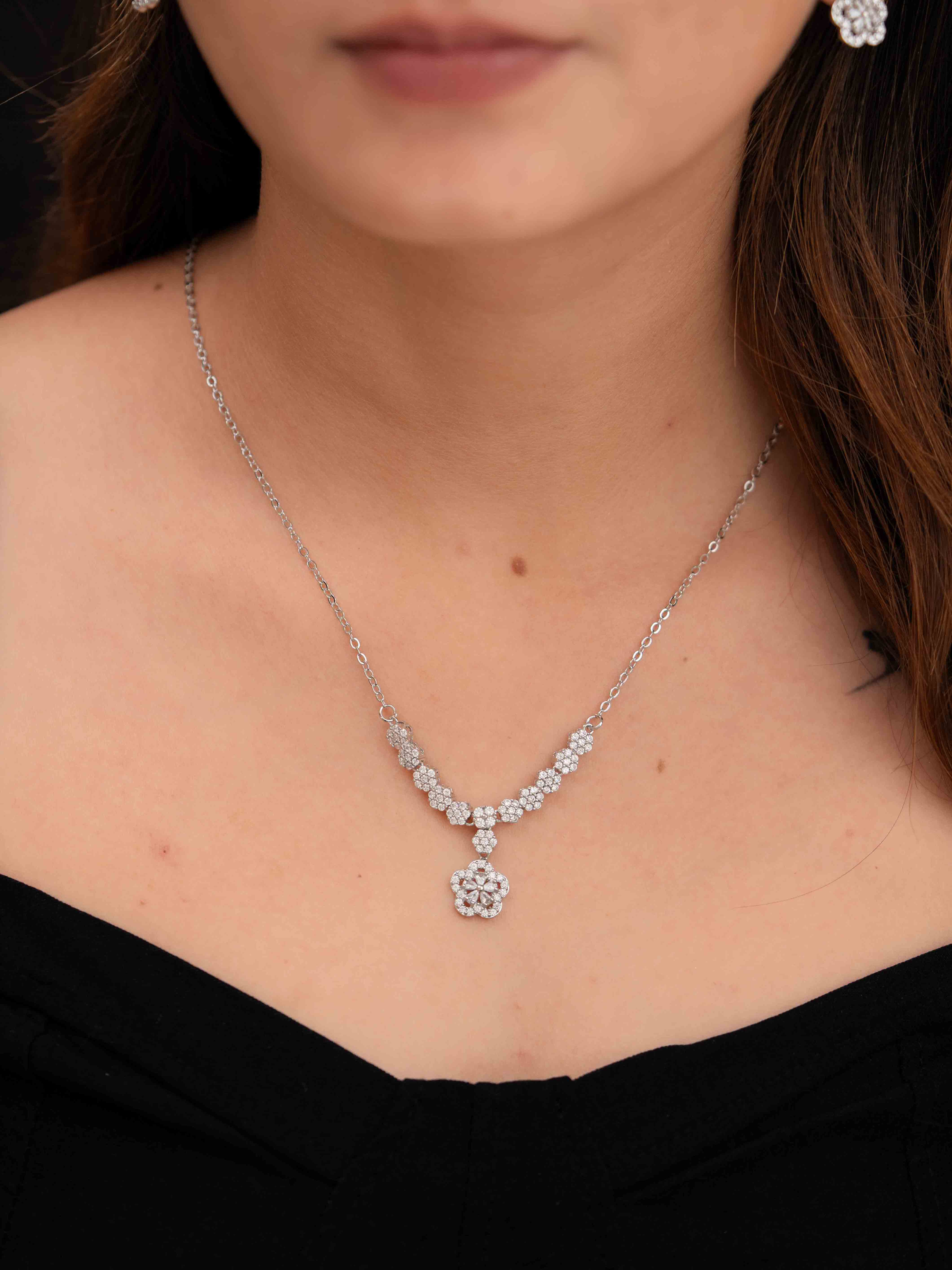 Ritika Silver Necklace Set