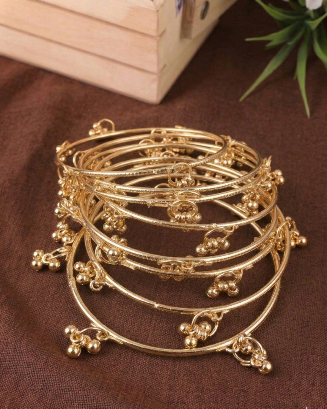 Kashmiri Gold Plated Bangle (Set Of 8)